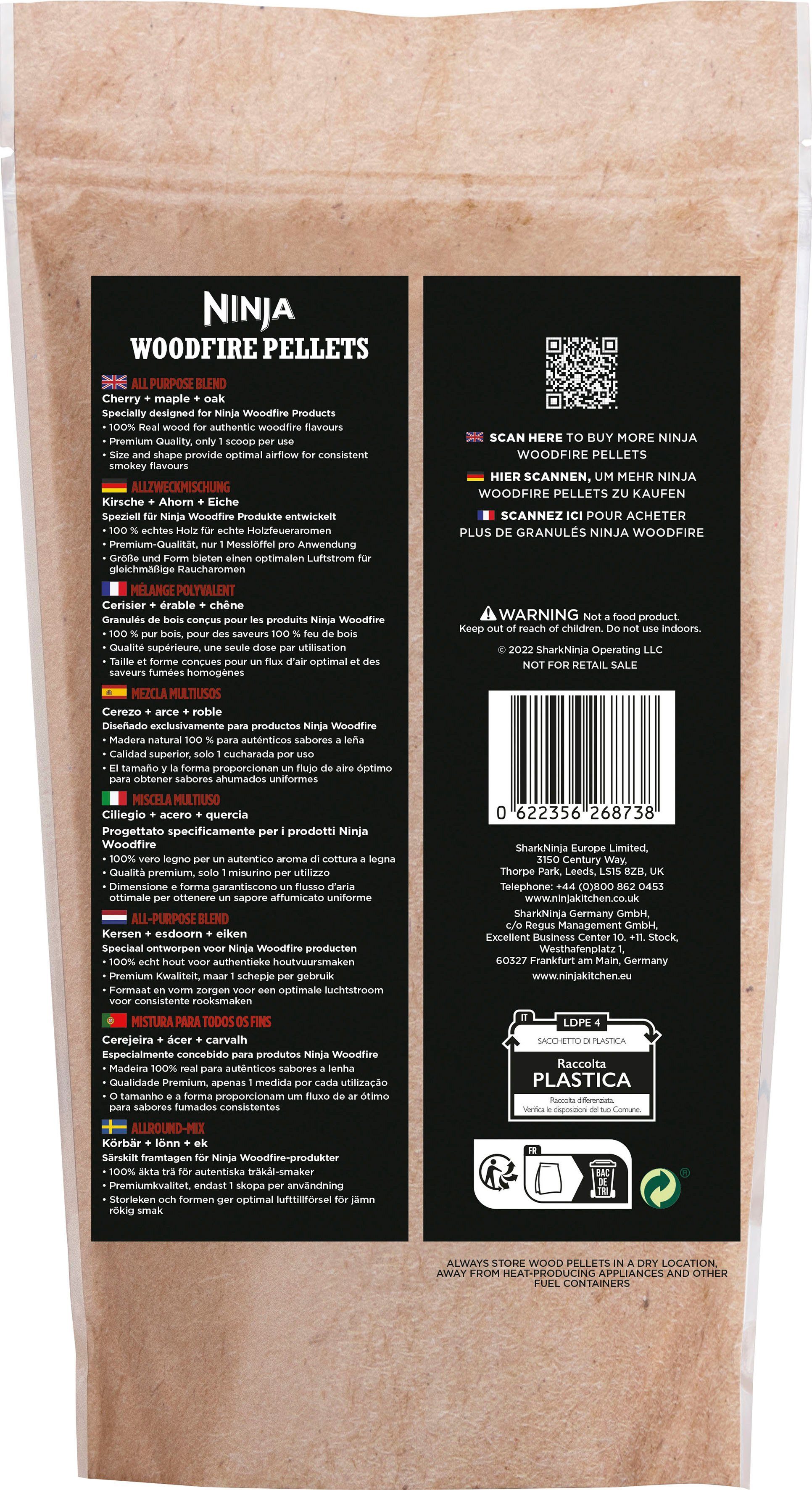 NINJA Houtpellets Ninja Woodfire pellets multifunctionele mix 900g XSKOGAPLT2EU (1 stuk)