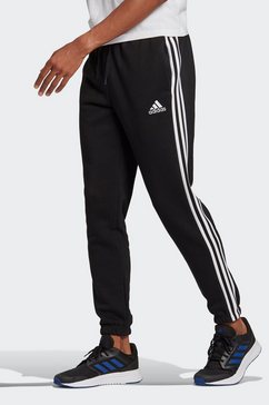 adidas sportswear sportbroek essentials fleece tapered elastic cuff 3-stripes broek zwart