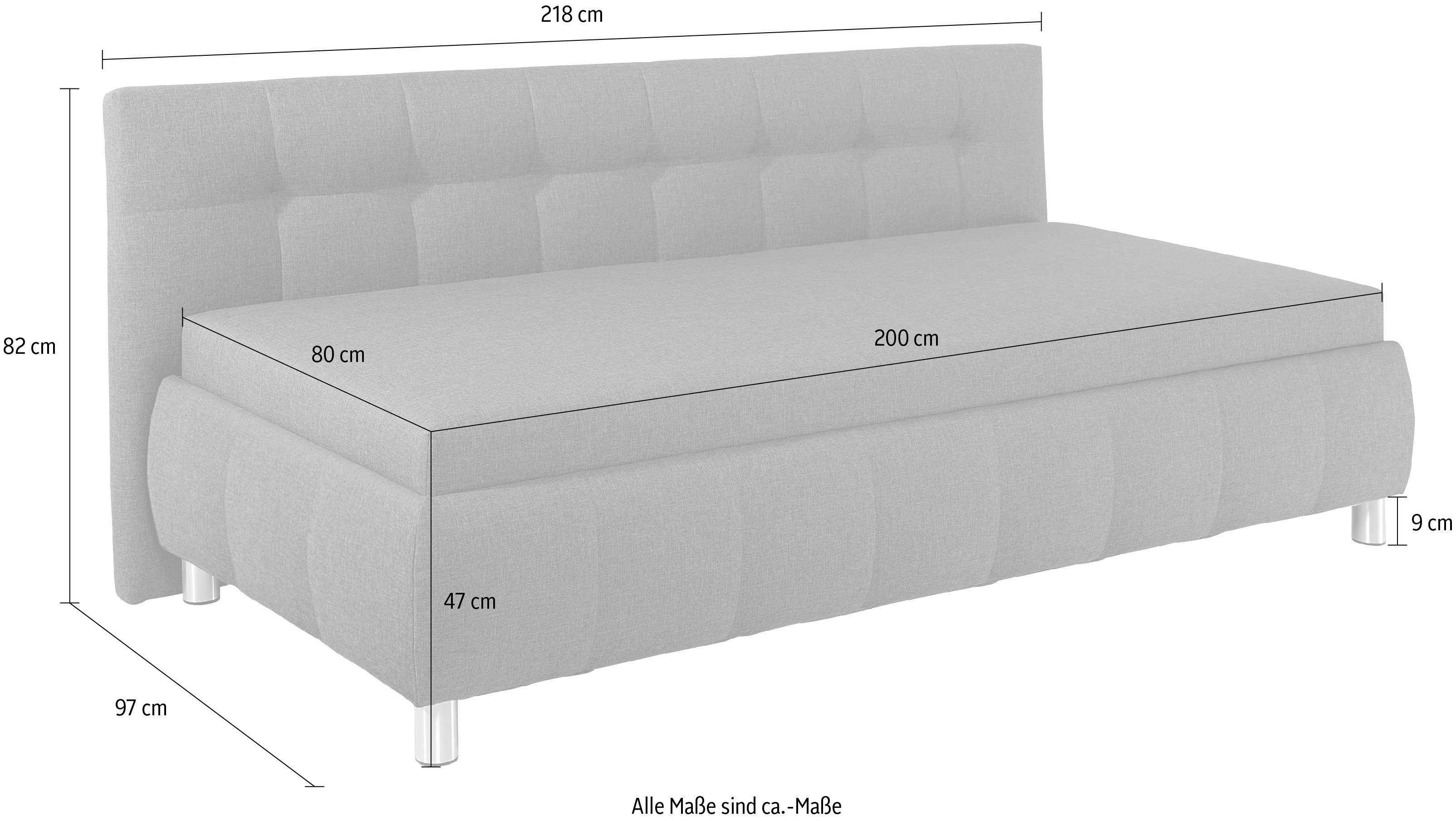 Maintal Bed Malea met bedkist, in 3 breedten, binnenvering- of bonell-matras ter keuze
