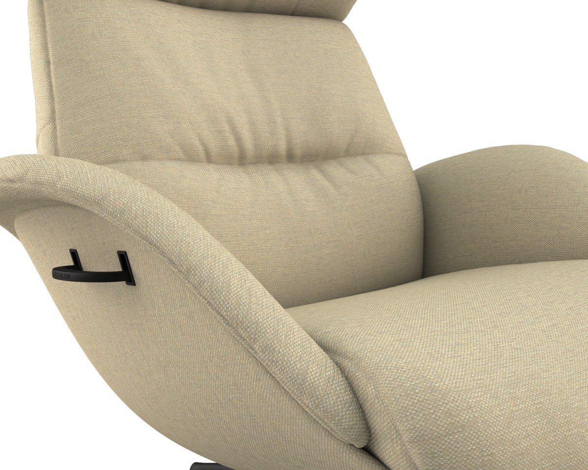 FLEXLUX Relaxfauteuil Relaxchairs More Eersteklas comfort, rug- en hoofdsteunverstelling, draaibaar, zwarte voet