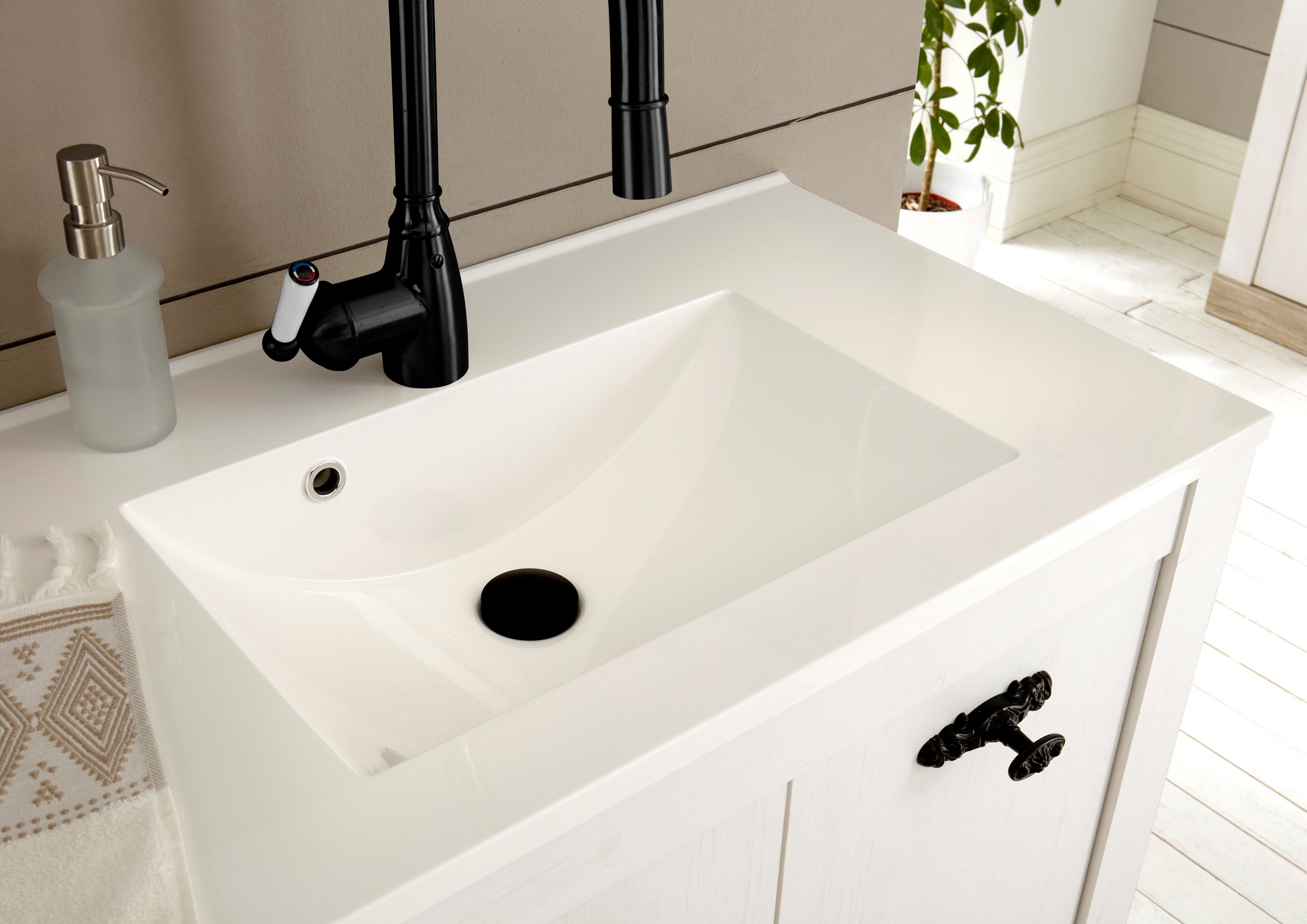 Home affaire Badkamerserie Florenz, Bad im Landhausstil, 3-teiliges Badezimmer (3-delig)