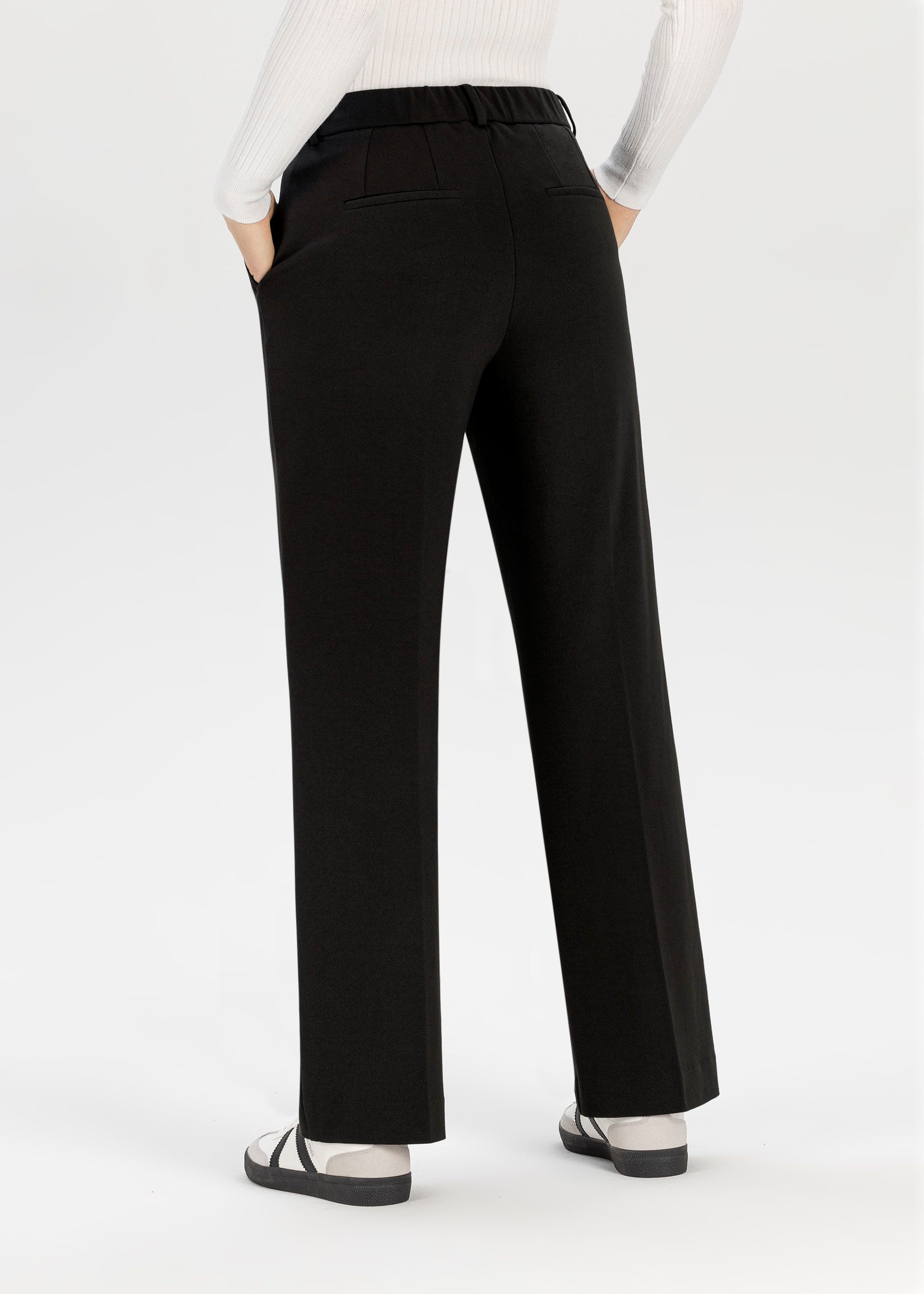 Stehmann Jerseybroek Fenja in straight fit, met persplooi