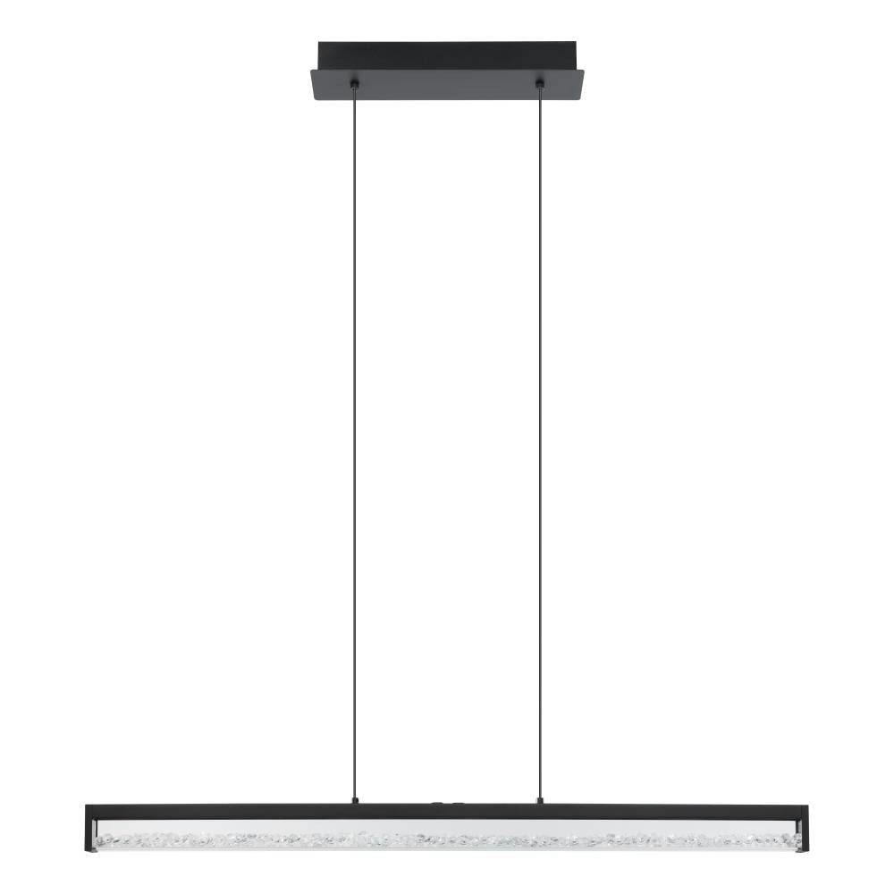 EGLO Hanglamp CARDITO 1 Hanglamp, metaal in zwart met heldere glas-kristallen, dimbaar (1 stuk)