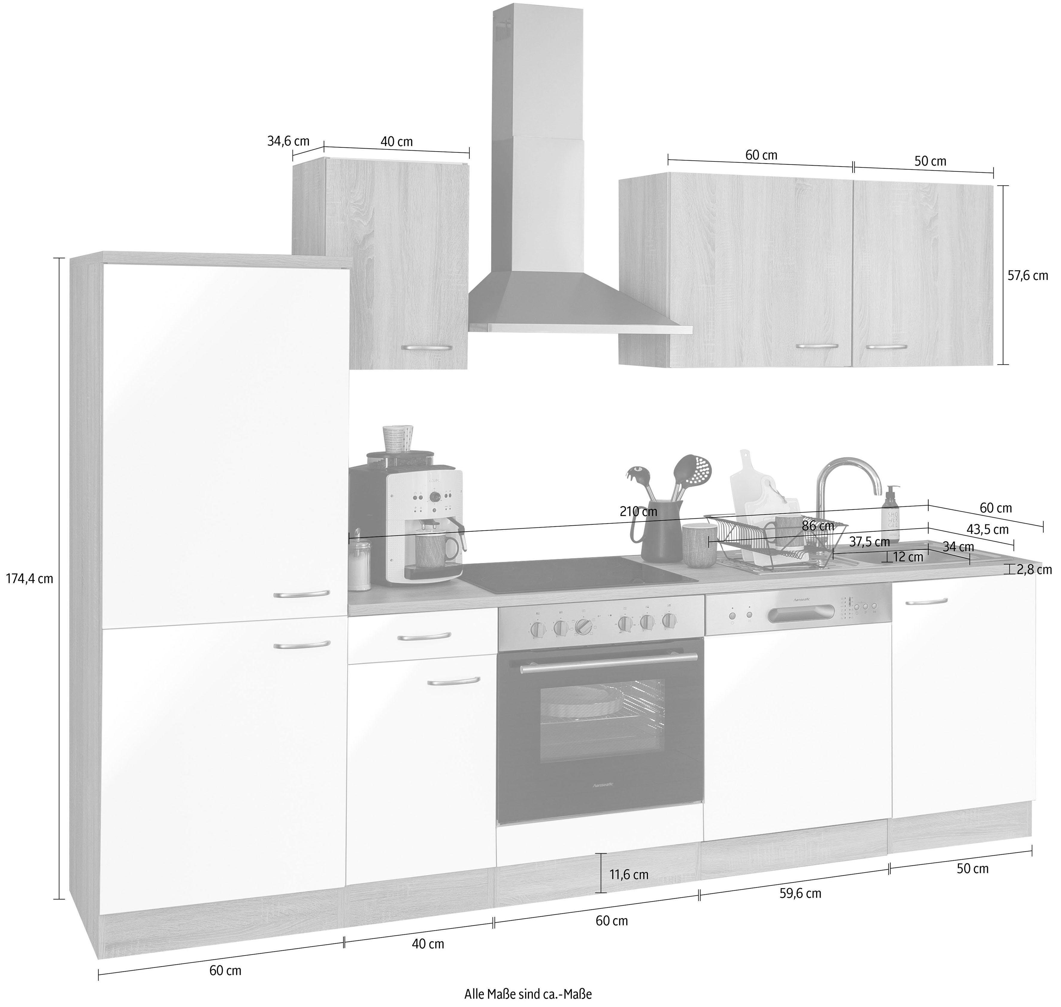 OPTIFIT Keukenblok Parare zonder elektrische apparaten, breedte 270 cm