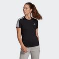 adidas sportswear t-shirt loungewear essentials slim 3-stripes zwart