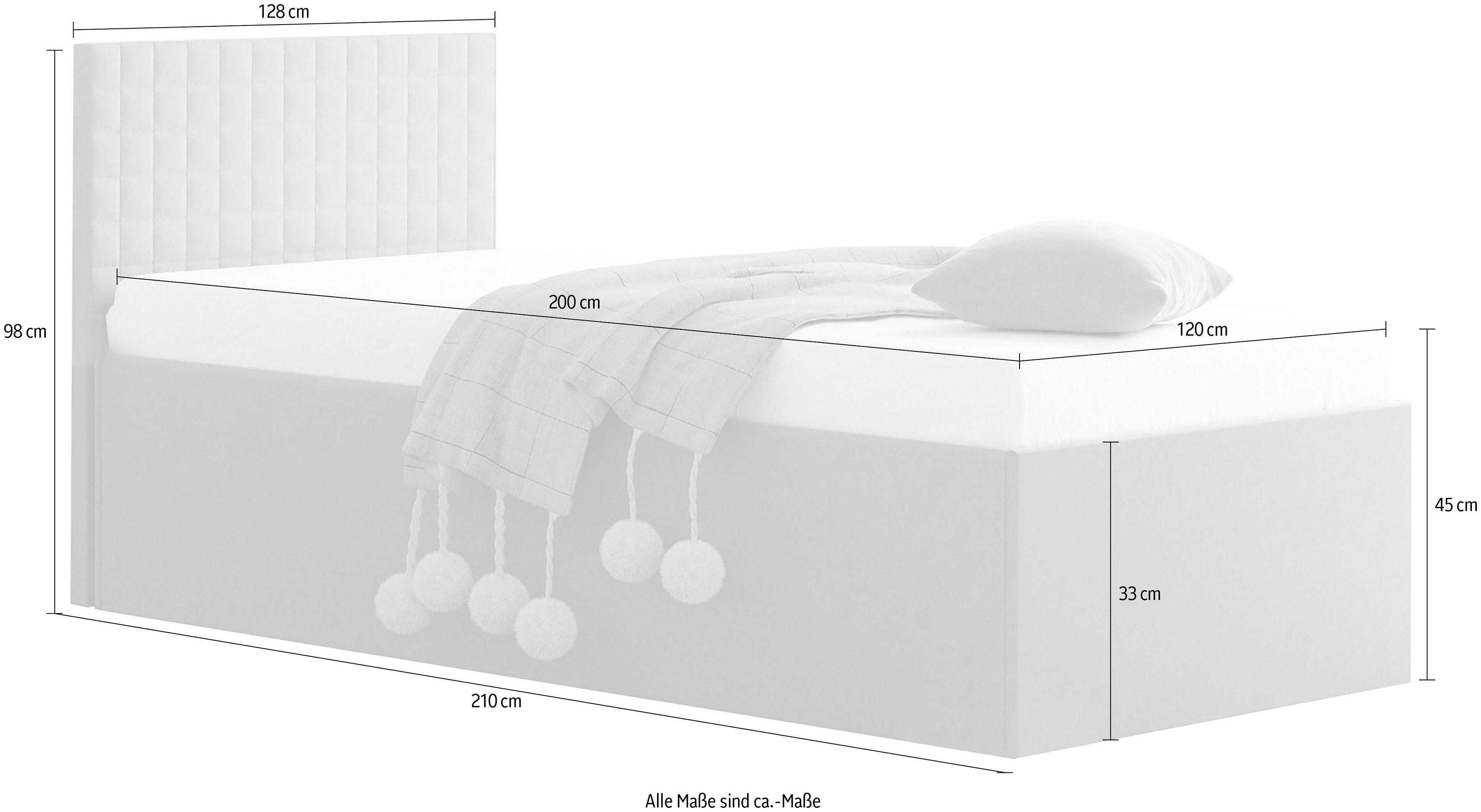 Westfalia Polsterbetten Gestoffeerd bed met bedkist bij uitvoering met matras