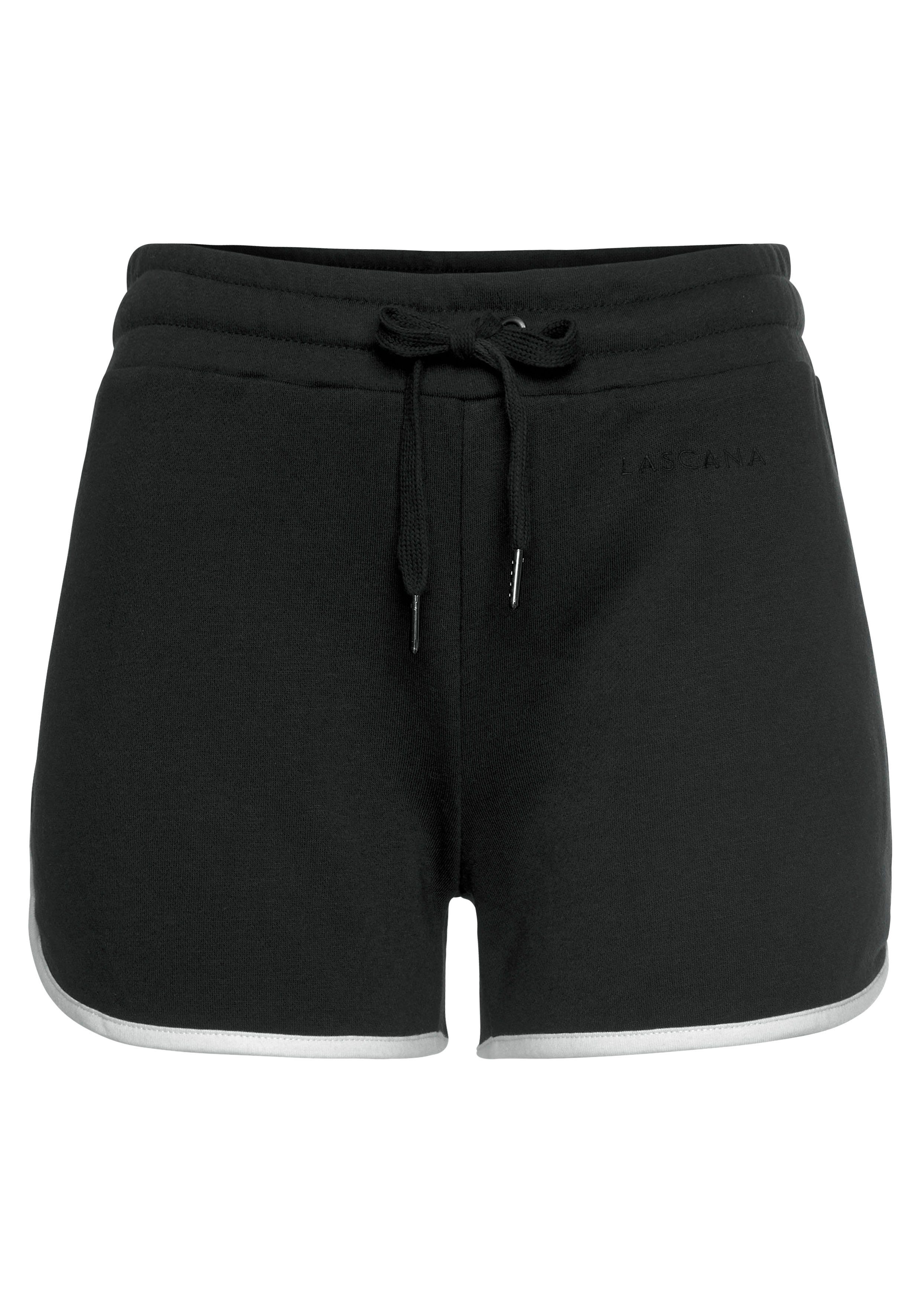 Lascana Relaxshorts met contrastpaspels, loungepak