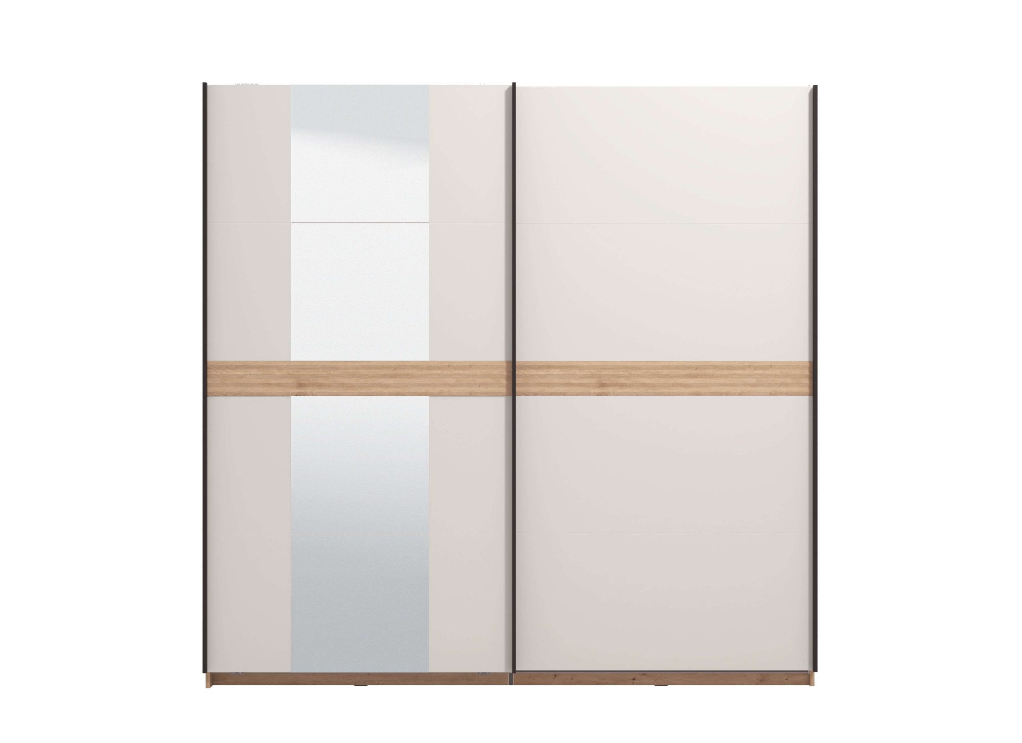 INOSIGN Schuifdeurkast Modena, breedte 220 cm, FSC-gecertificeerd, trendkleur cashmere Slaapkamerkast met spiegel, met verschillende binneninrichtingen