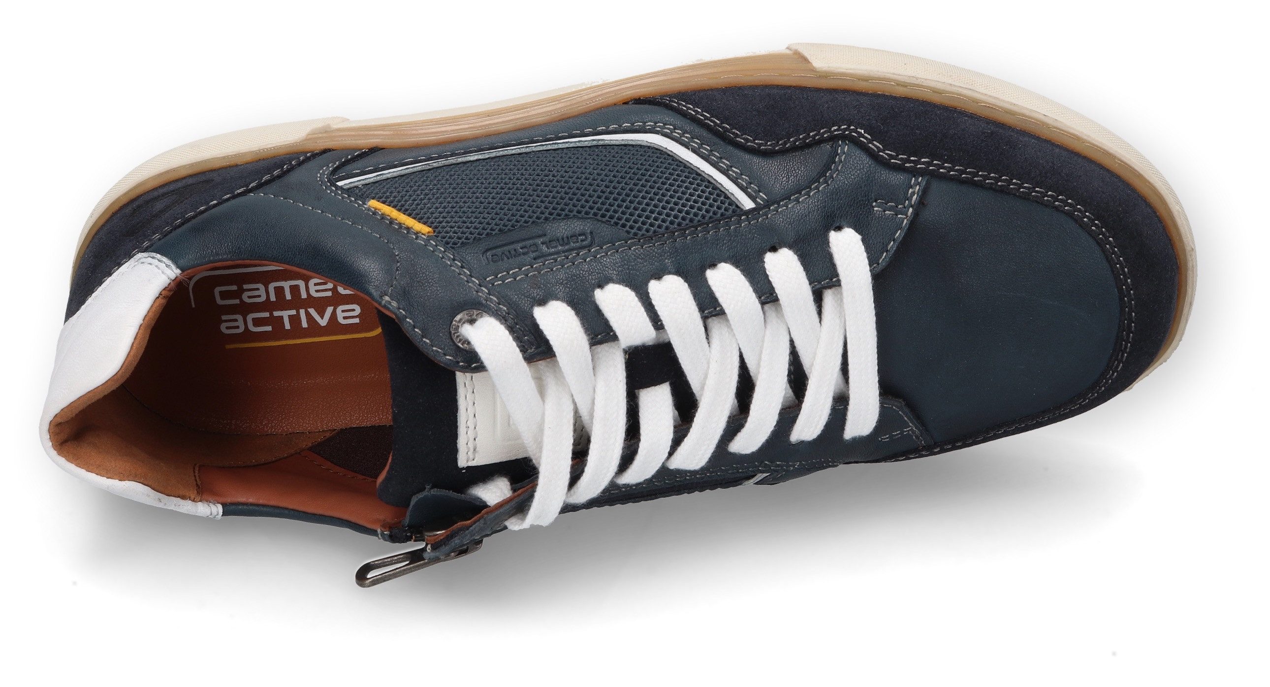 camel active Sneakers , retro sneaker, veterschoen, lage schoen met leren binnenzool