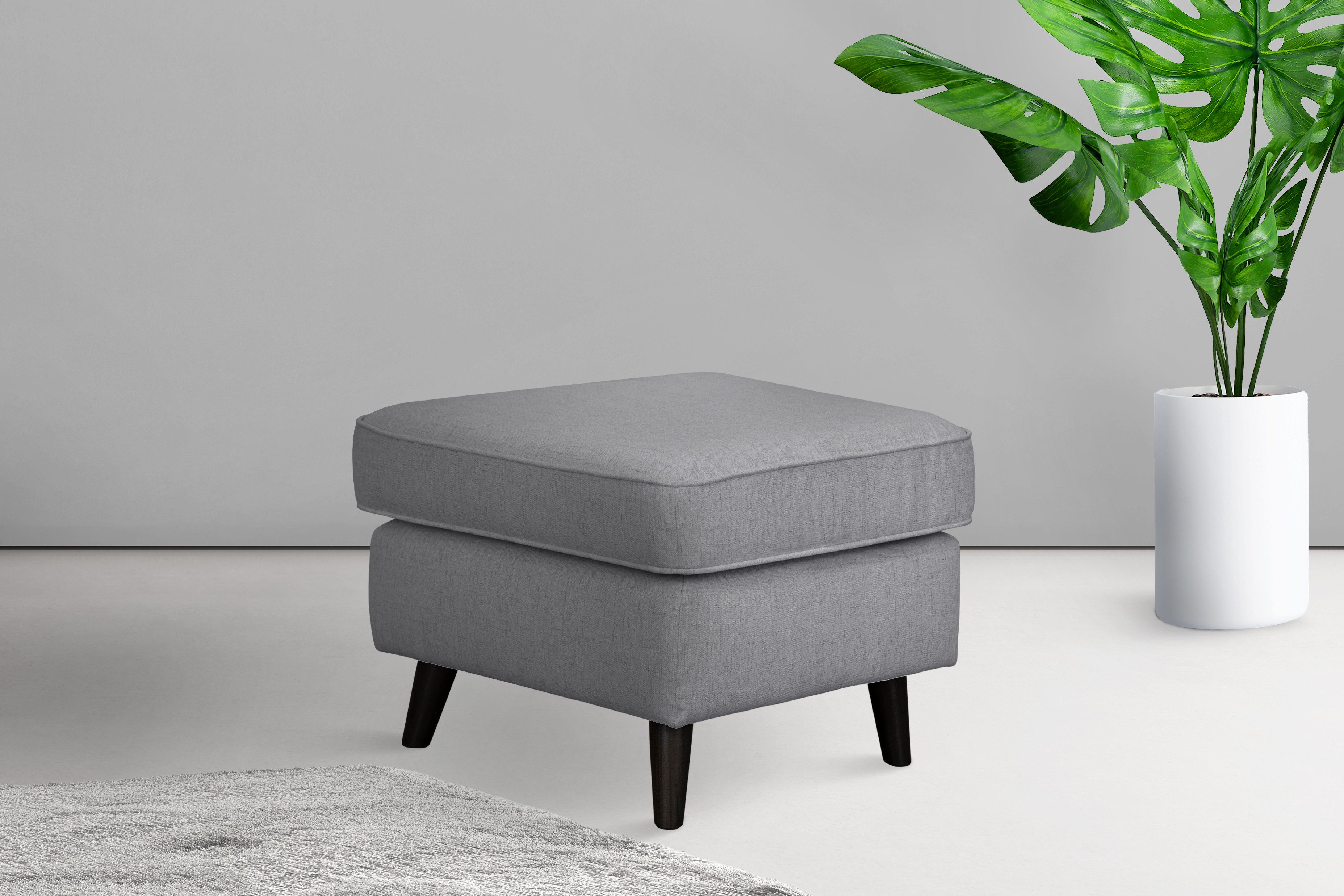 Home affaire Hocker Poef CHISTELLE, ook in bouclé met golfondersteuning, afmetingen: bxdxh: 57x57x46 cm