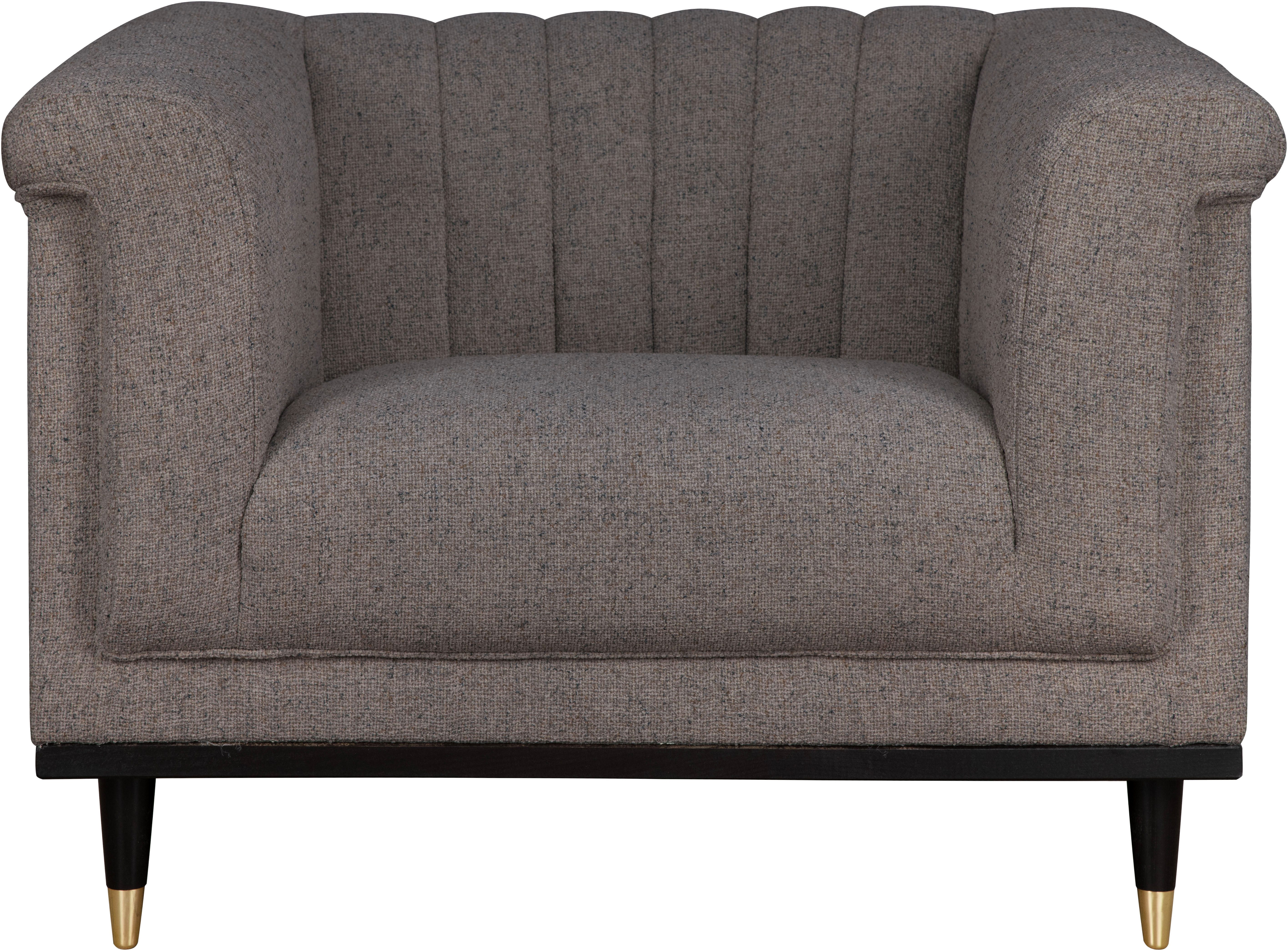 Guido Maria Kretschmer Home&Living Fauteuil Chamby met houten rand onder en stiksels bij de leuning