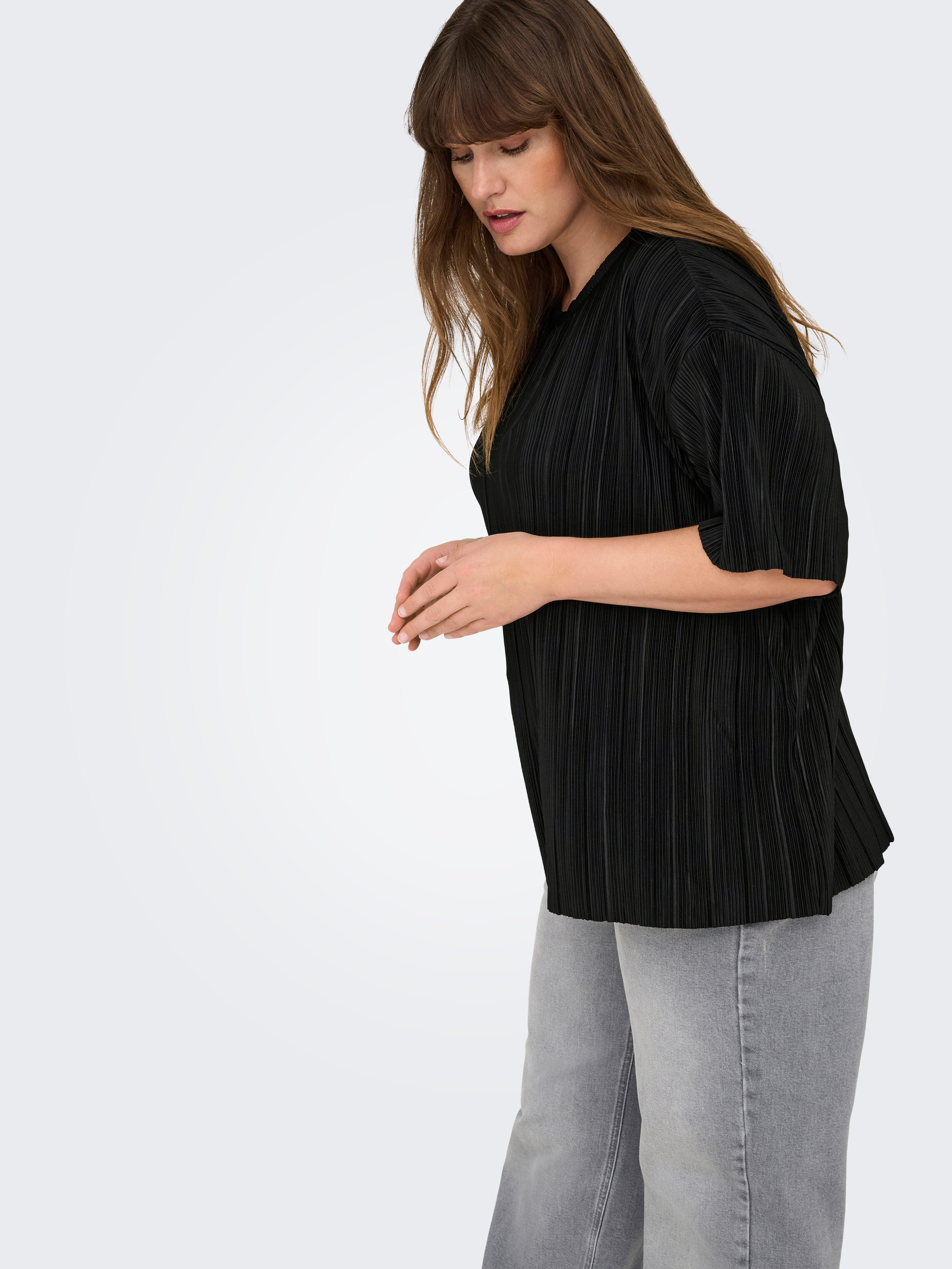 ONLY CARMAKOMA Plisséshirt CARRAVENNA S/S PLISSE TOP JRS NOOS
