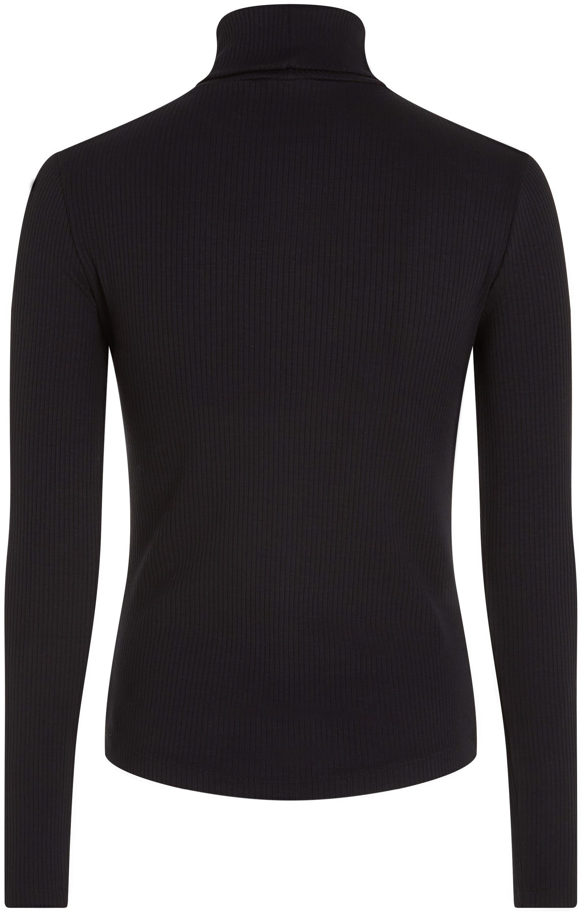 Tommy Hilfiger Shirt met lange mouwen SLIM 5X2 RIB ROLL-NK LS in een geribde structuur