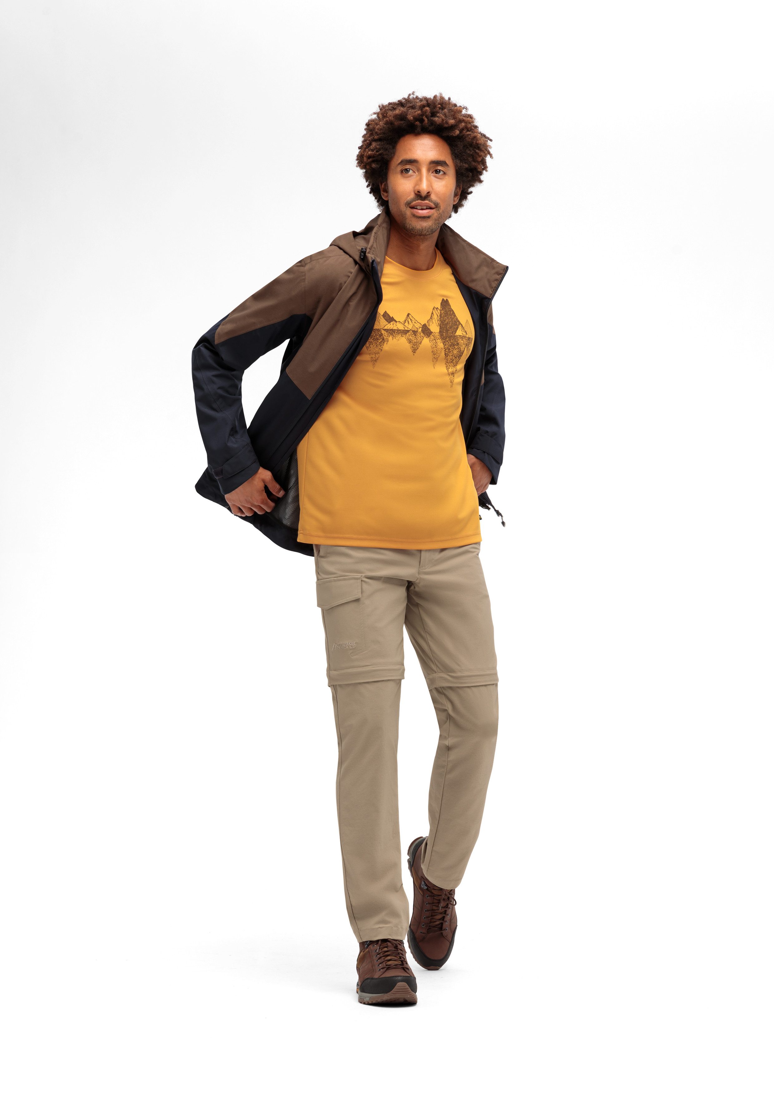 Maier Sports Outdoorjack Halny rec M Heren functionele jas, waterdichte regenjas met capuchon, wandeljas