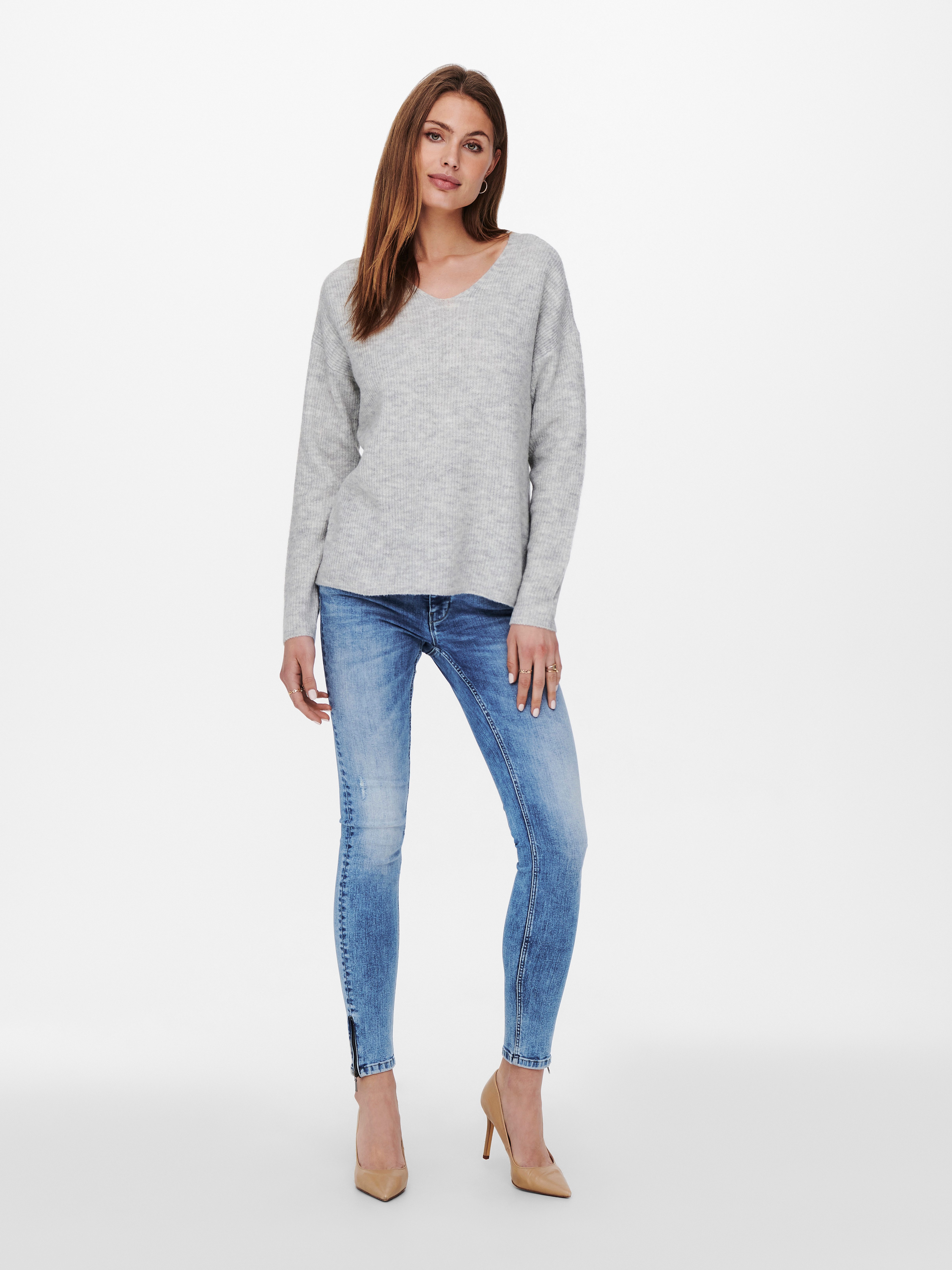 Only Gebreide trui ONLCAMILLA V-NECK L/S PULLOVER KNT NOOS