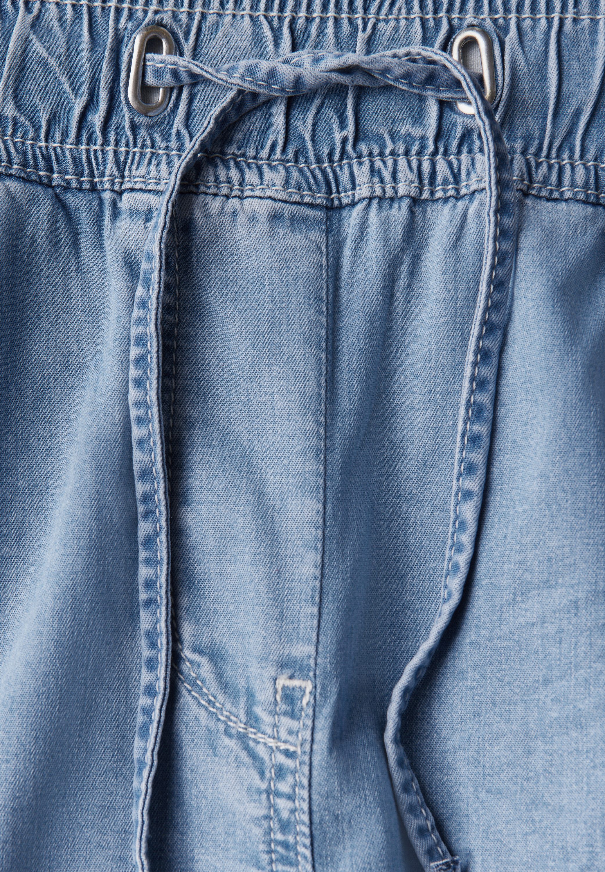 Cecil Geweven broek Style Neele met elastische tailleband en tunnelkoord