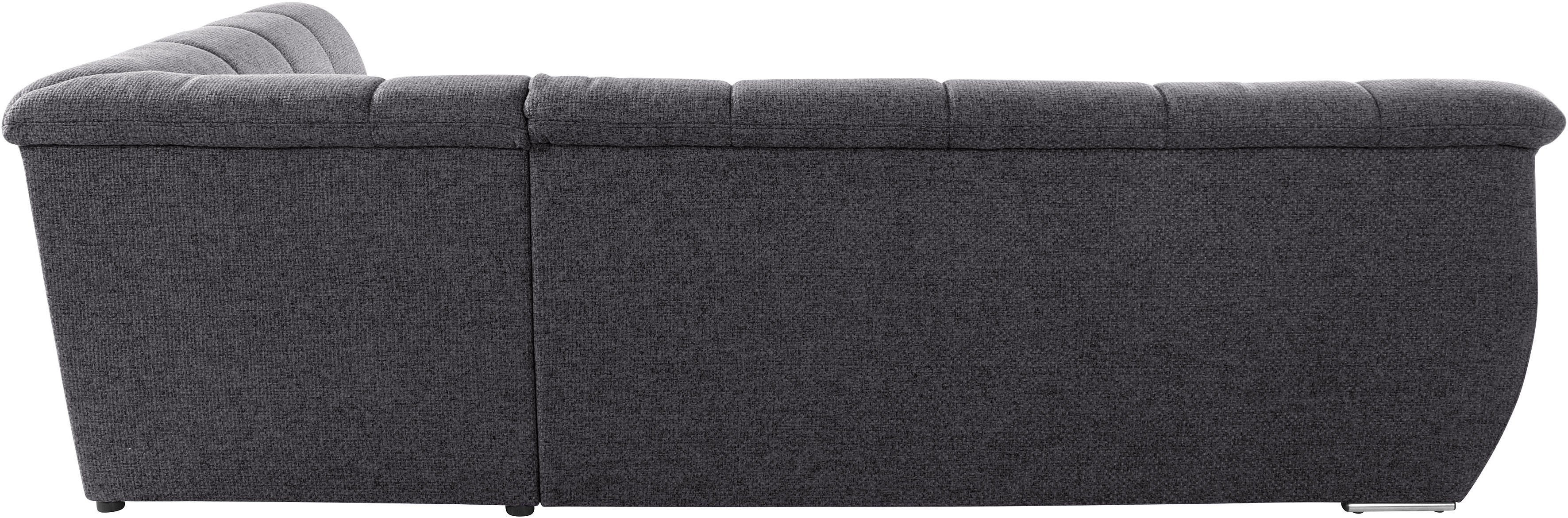DOMO collection Hoekbank Lagoa, moderne zittingstikking, comfortabel en comfortabel, L-Vorm naar keuze met slaapfunctie, vrij plaatsbaar, grote veelvoud aan kleuren