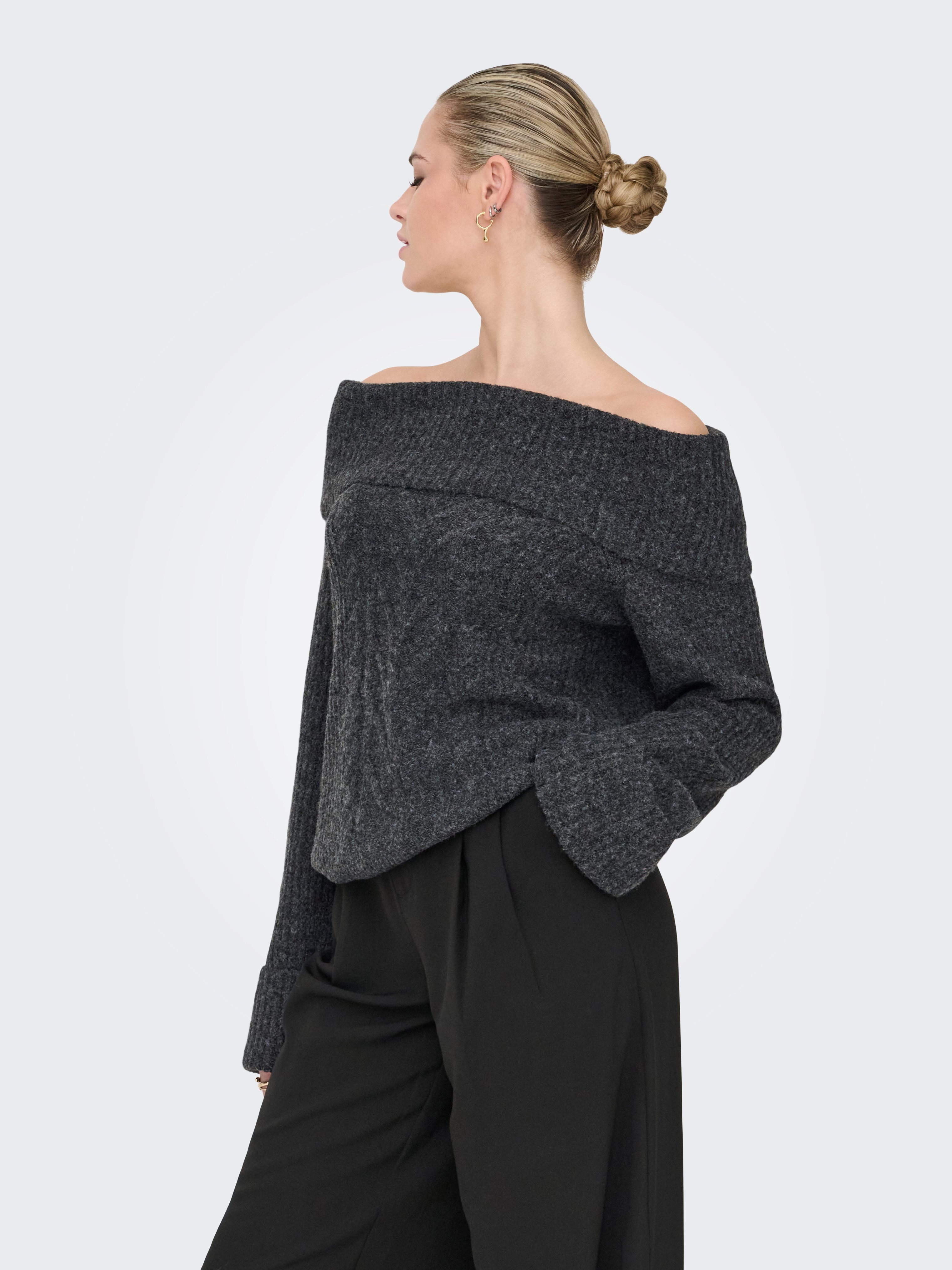 Only Gebreide trui ONLLUNA LS OFF SHOULDER PULLOVER KNT
