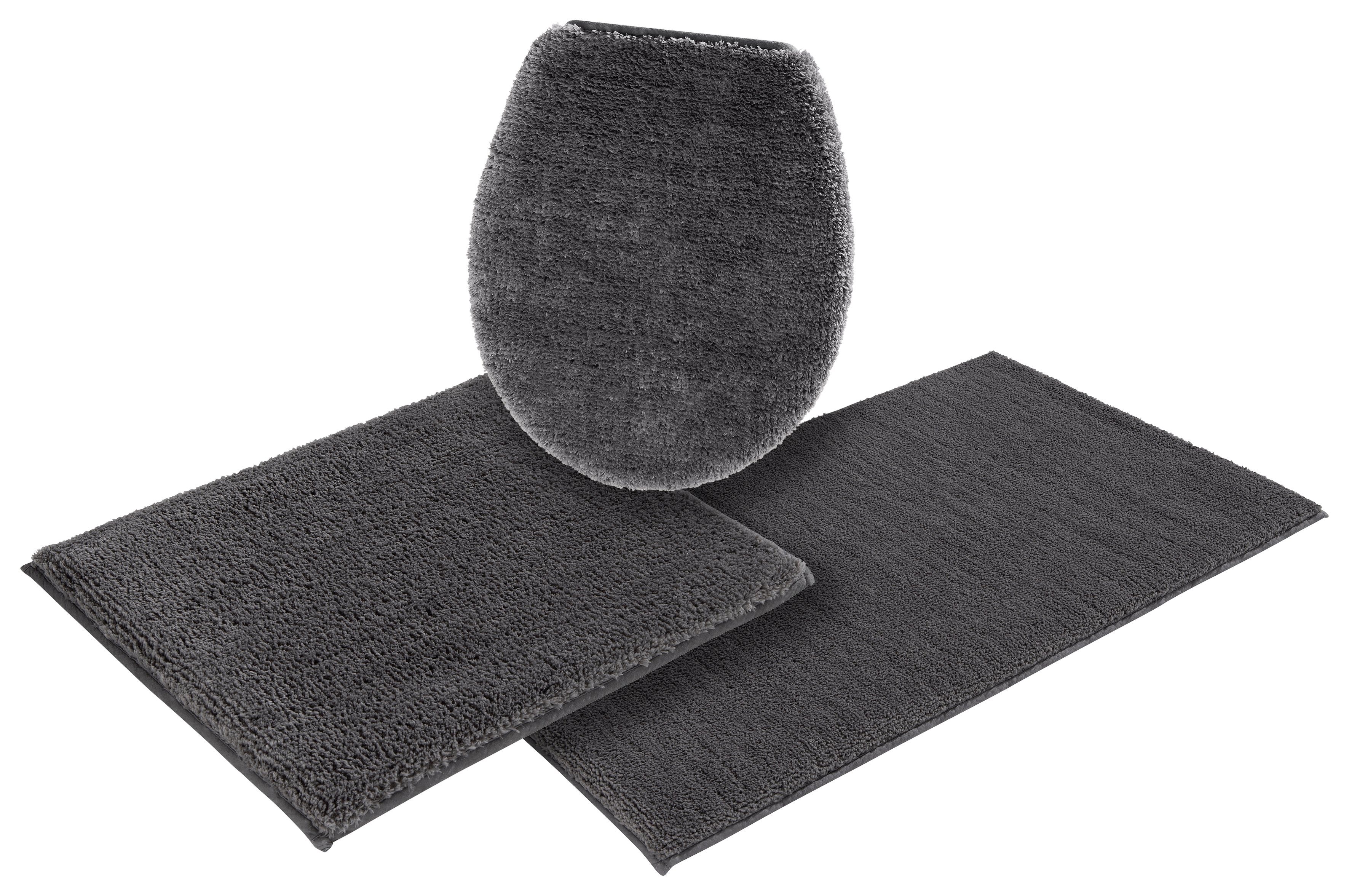 my home Badmat Vanessa, badmat, badkamer tapijt badmatten maat 3-delige set voor hangend toilet grijs