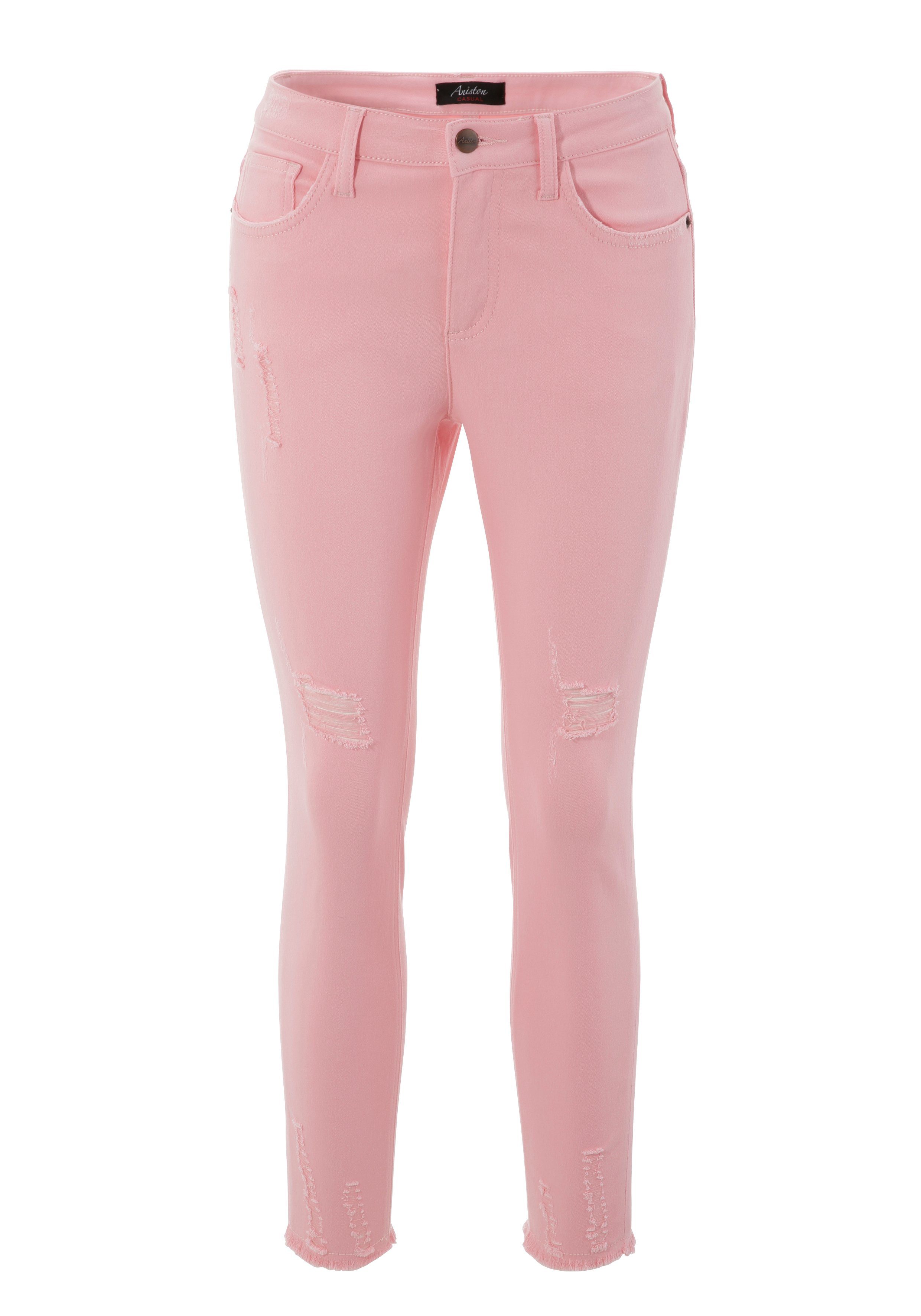 Aniston CASUAL Skinny fit jeans met vernietigde werking