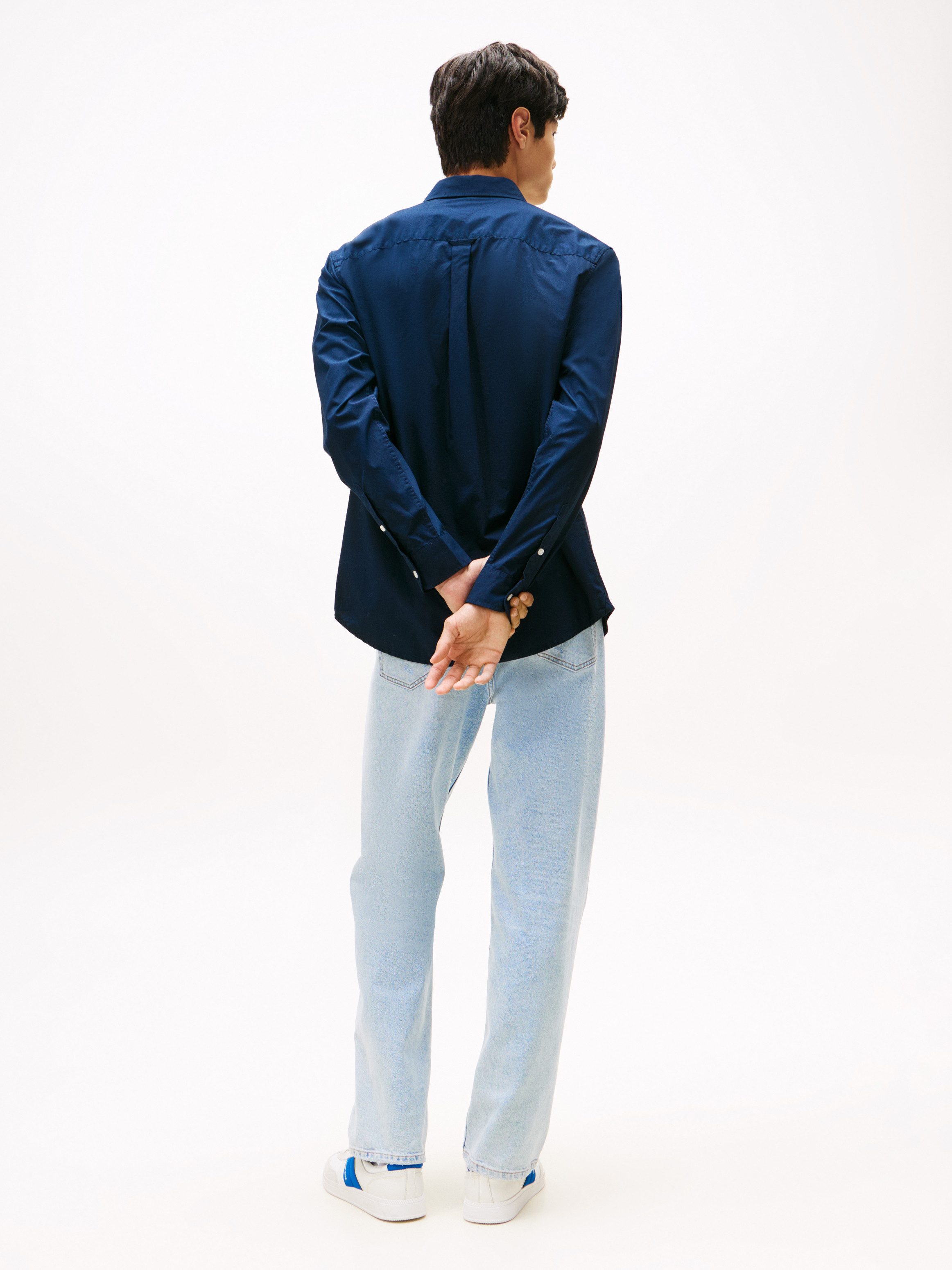TOMMY JEANS Overhemd met lange mouwen TJM POPLIN Regular fit, Kentkraag