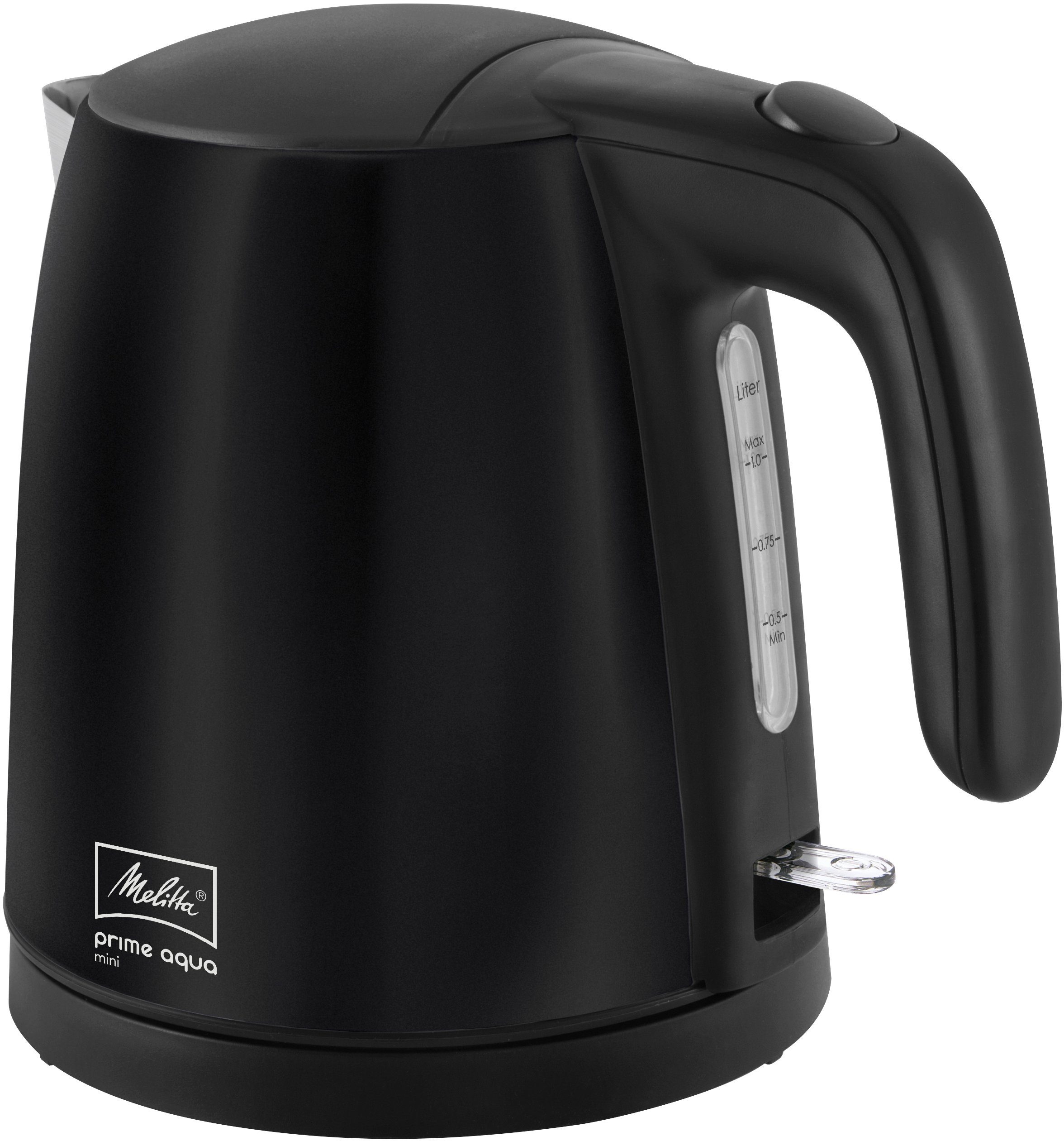 Melitta Waterkoker Prime Aqua Mini Black Edition, 1,0 l waterkokers zwart
