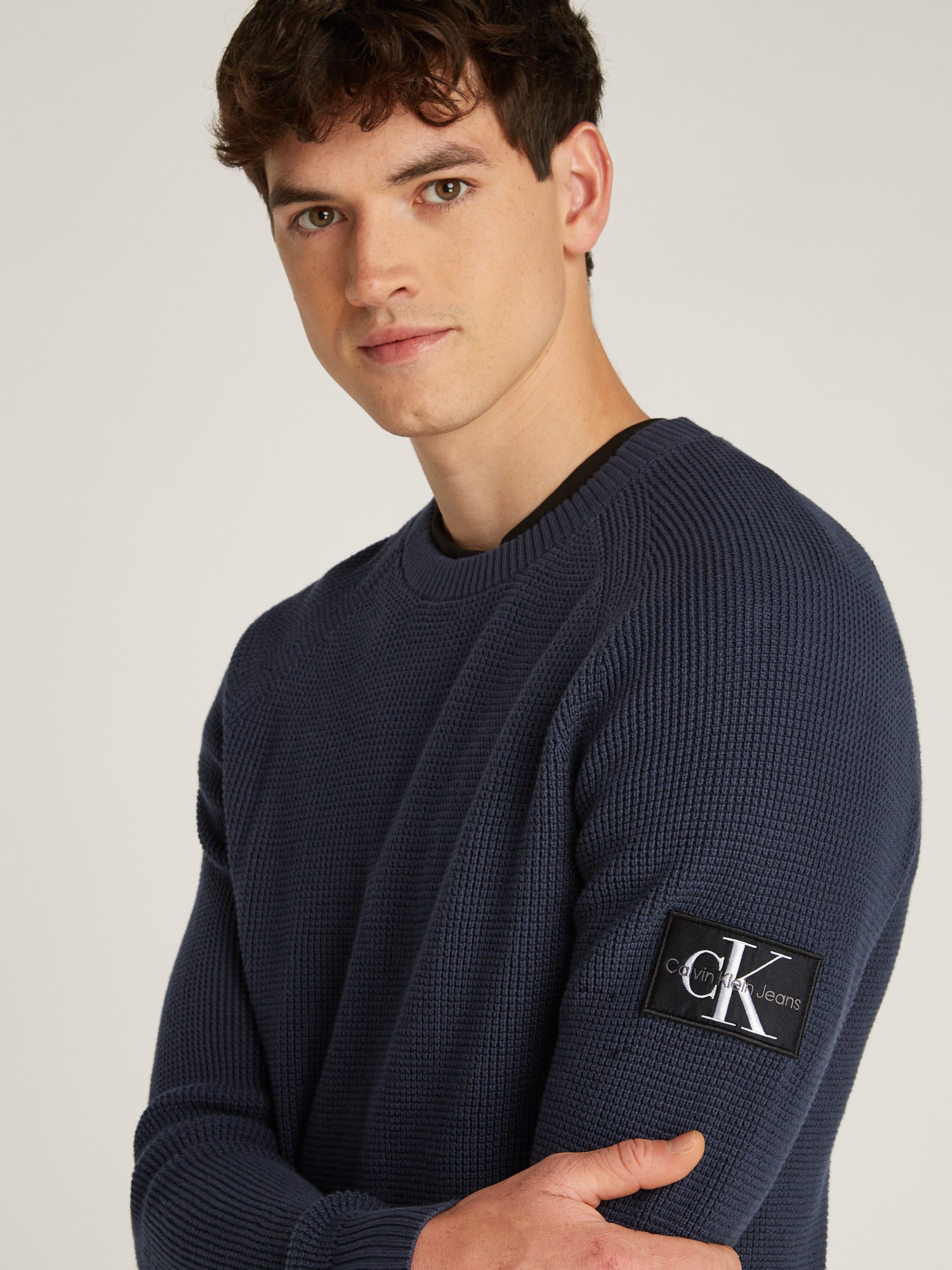 Calvin Klein Trui met ronde hals BADGE EASY SWEATER