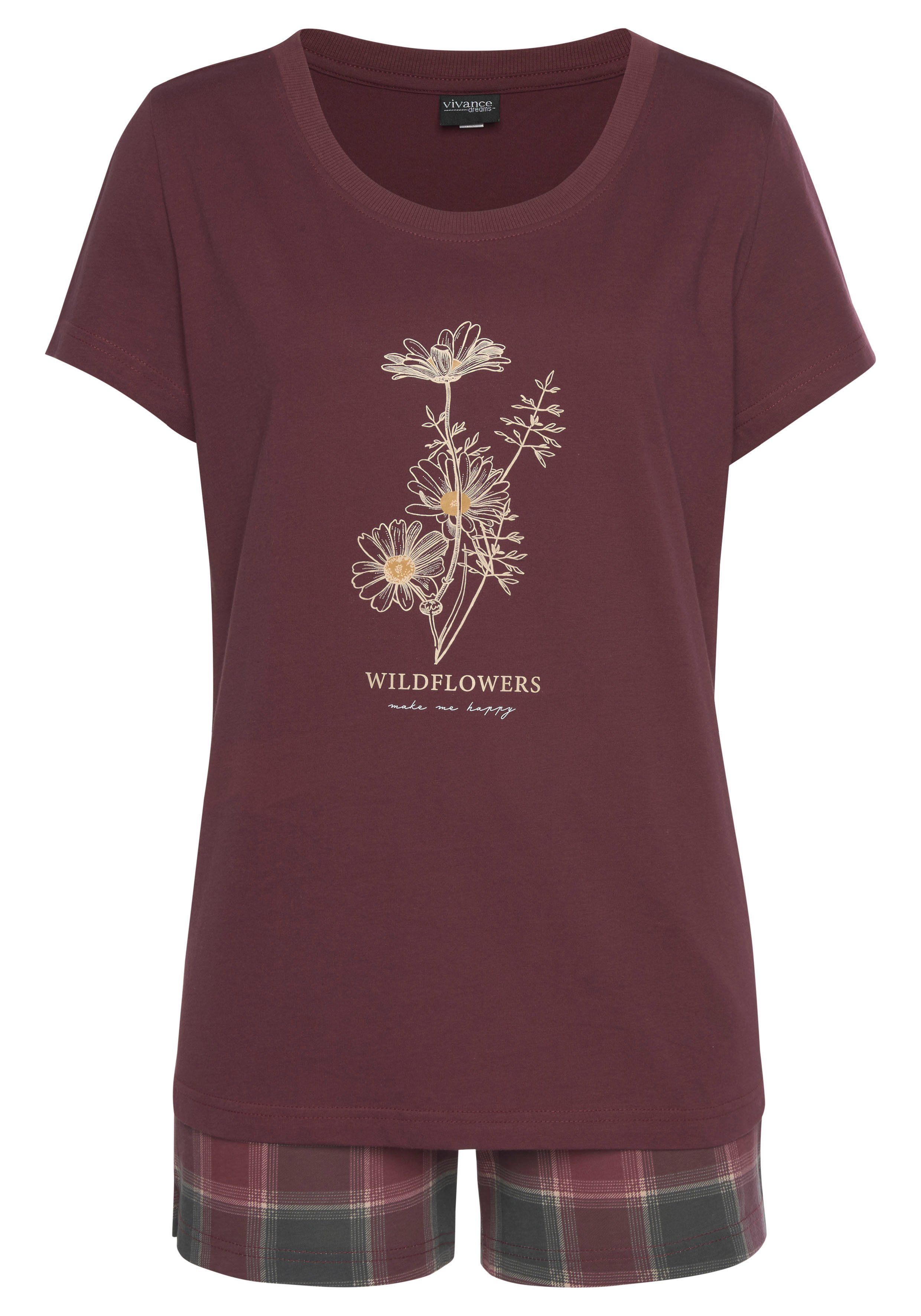 Vivance Dreams Shortama met frontprint (4-delig, Set van 2)