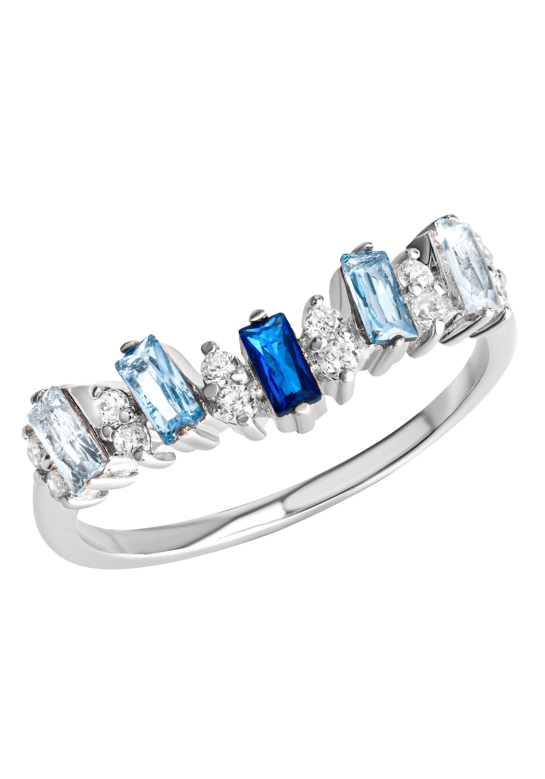 Firetti Ring Sieraad cadeau zilverkleur 925 zilveren ring dames ringen maat 54 blauw