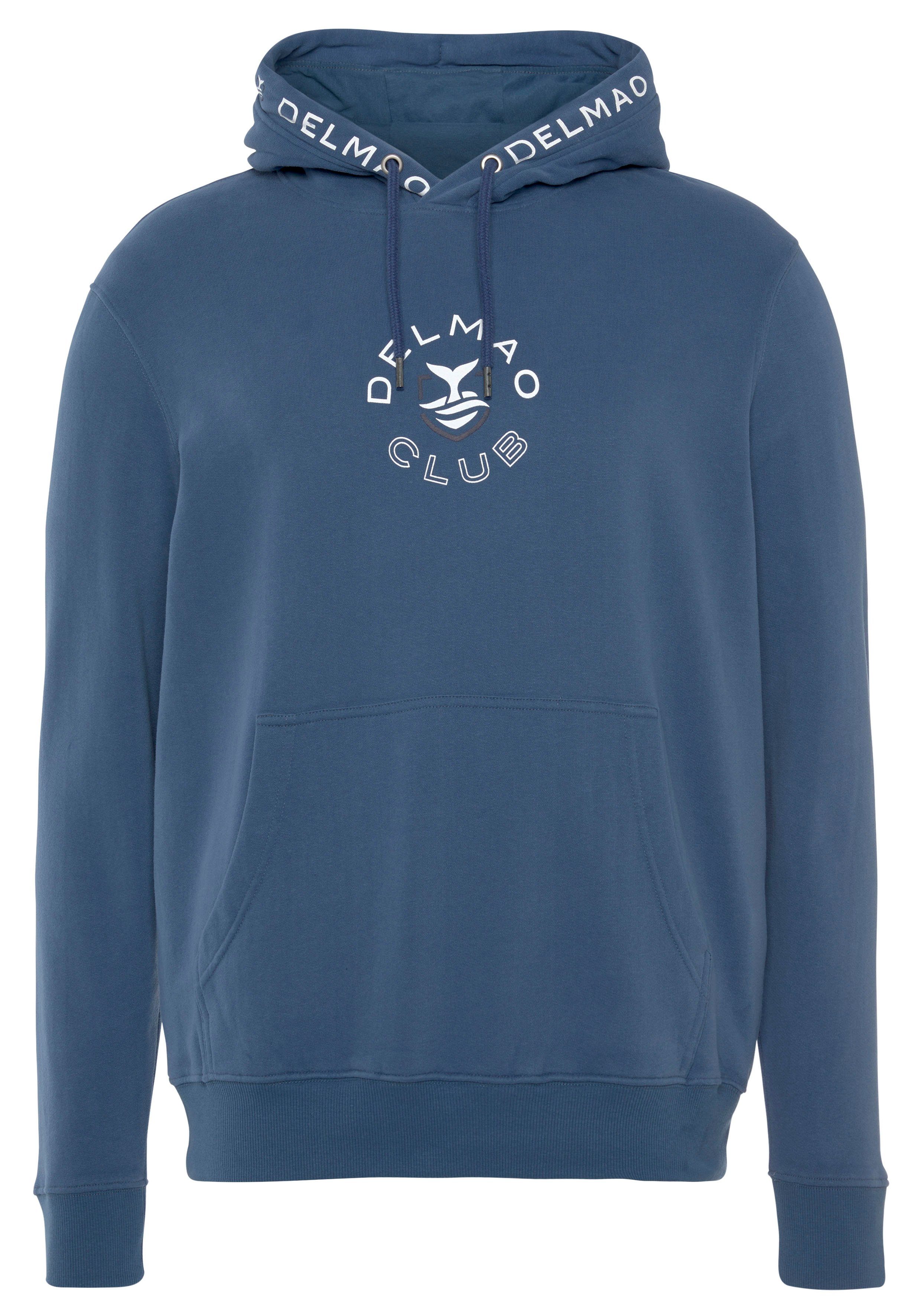 DELMAO Hoodie Langarm, losse pasvorm, met print en borduursel, met capuchon