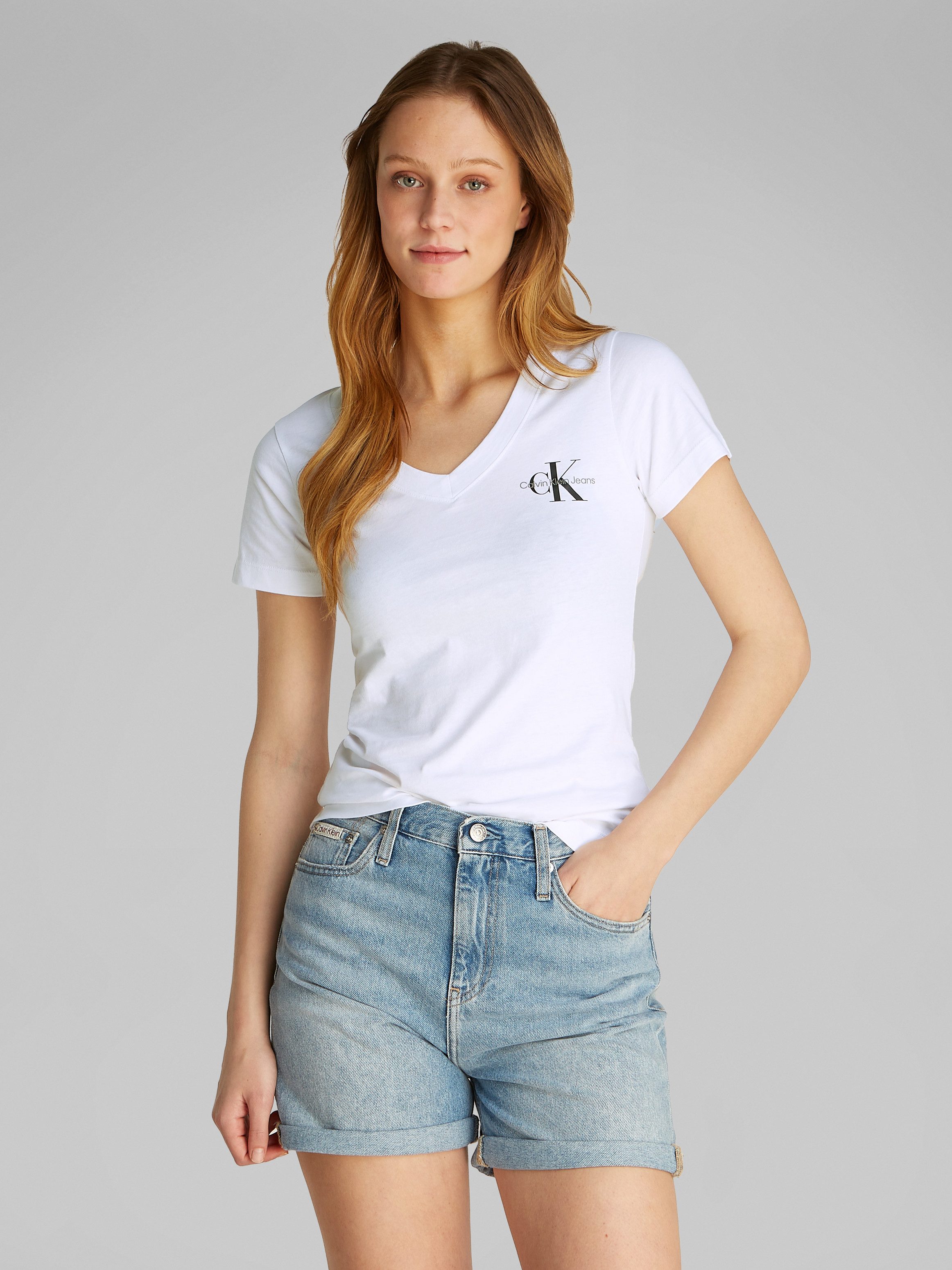 Calvin Klein T-shirt 2-PACK MONOLOGO V-NECK TEE (Set van 2)
