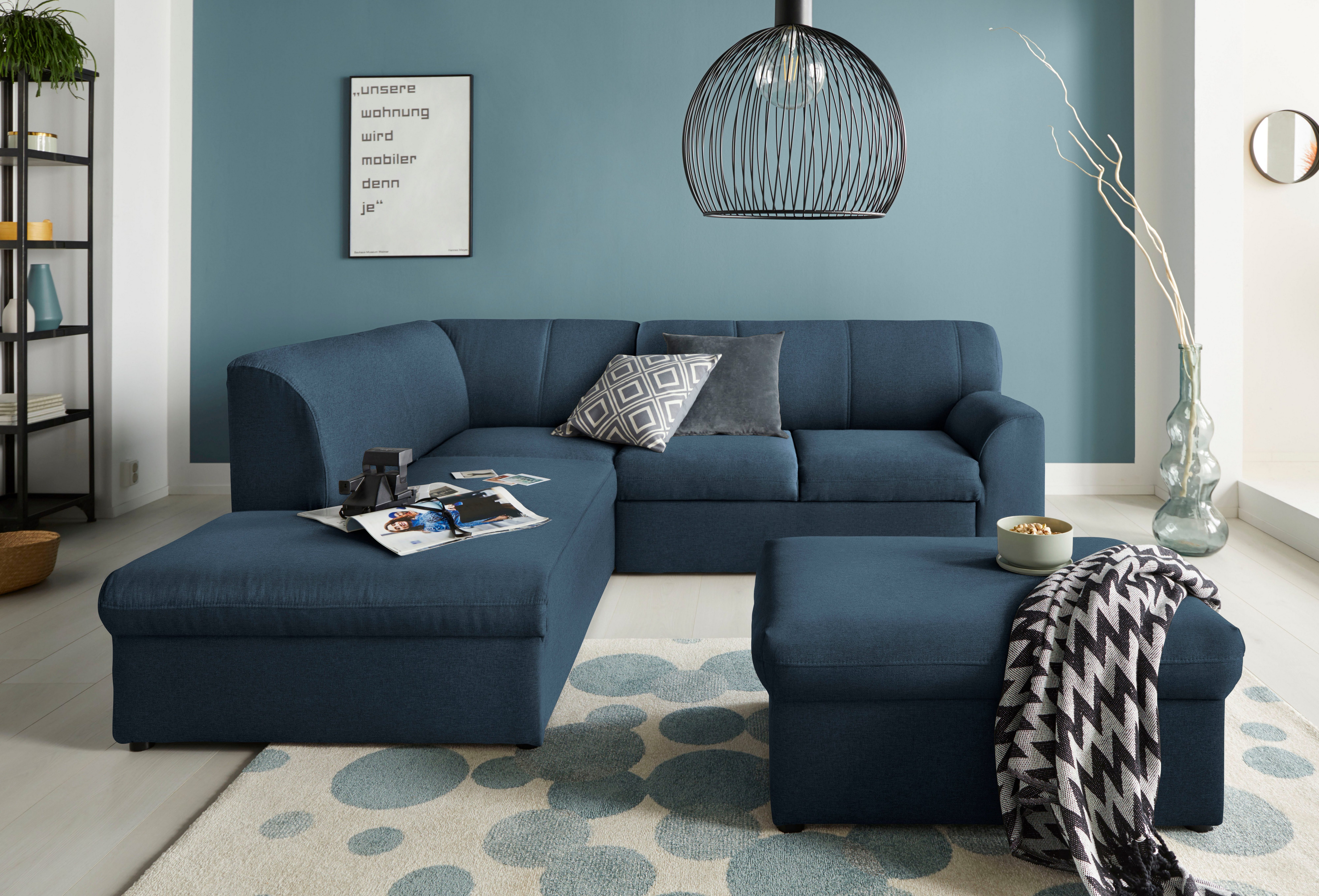 DOMO collection Hocker Topmatras met golfvering, op kunststof glijders