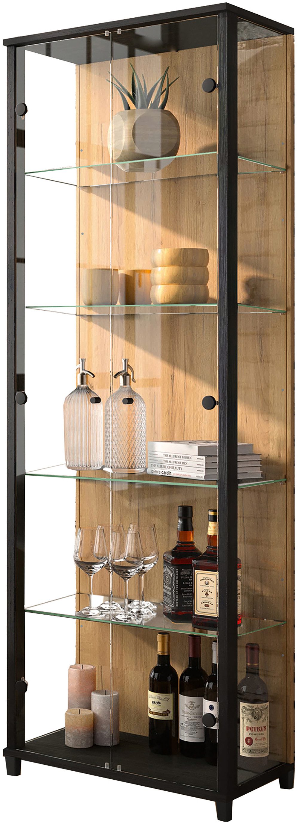 fif möbel Vitrinekast OPTIMA Standvitrine, vitrinekast, glazen vitrine, verzamelvitrine