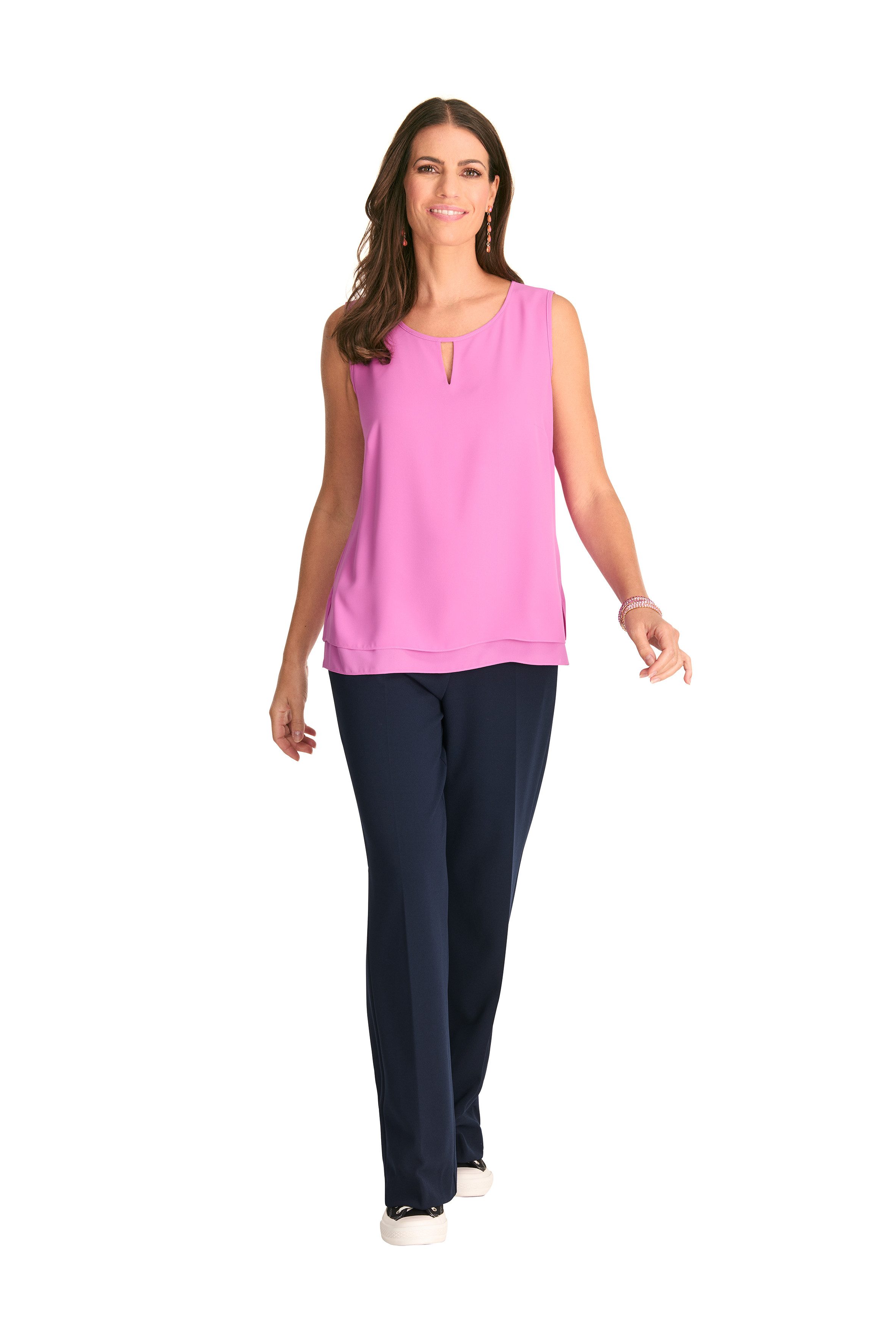 HERMANN LANGE Collection Shirttop halfdoorzichtig, in 2-lagen-look
