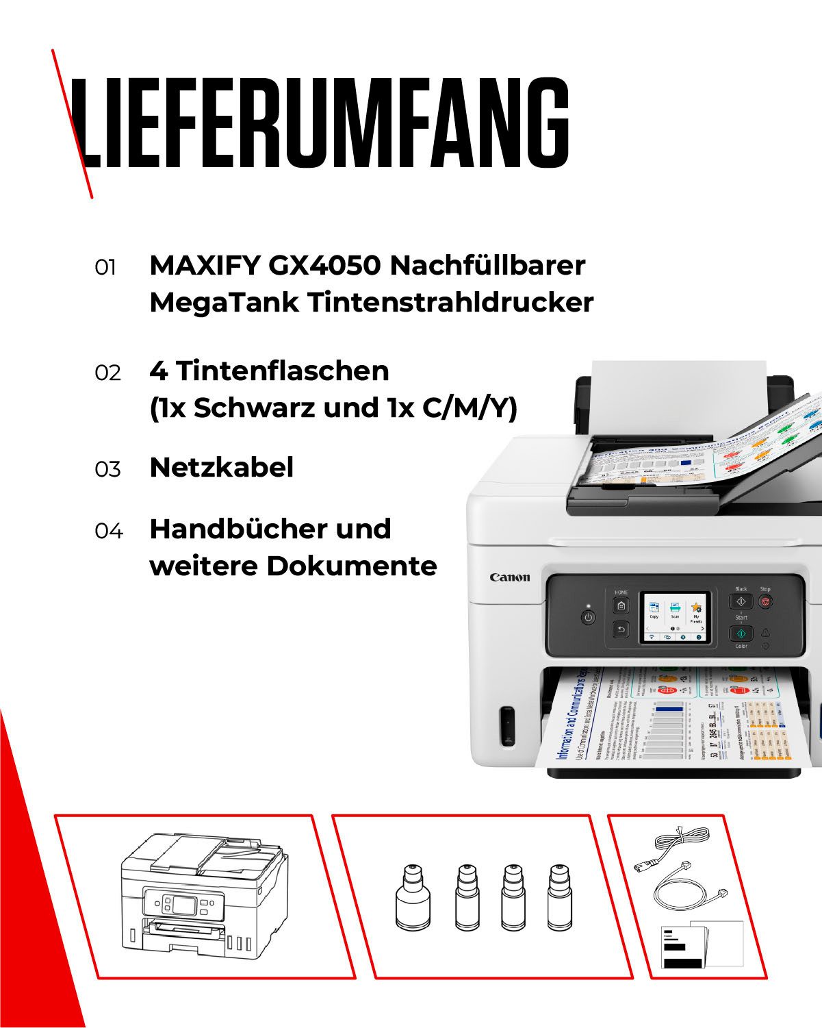 Canon All-in-oneprinter MAXIFY GX4050 4-in-1 megatank multifunctioneel systeem
