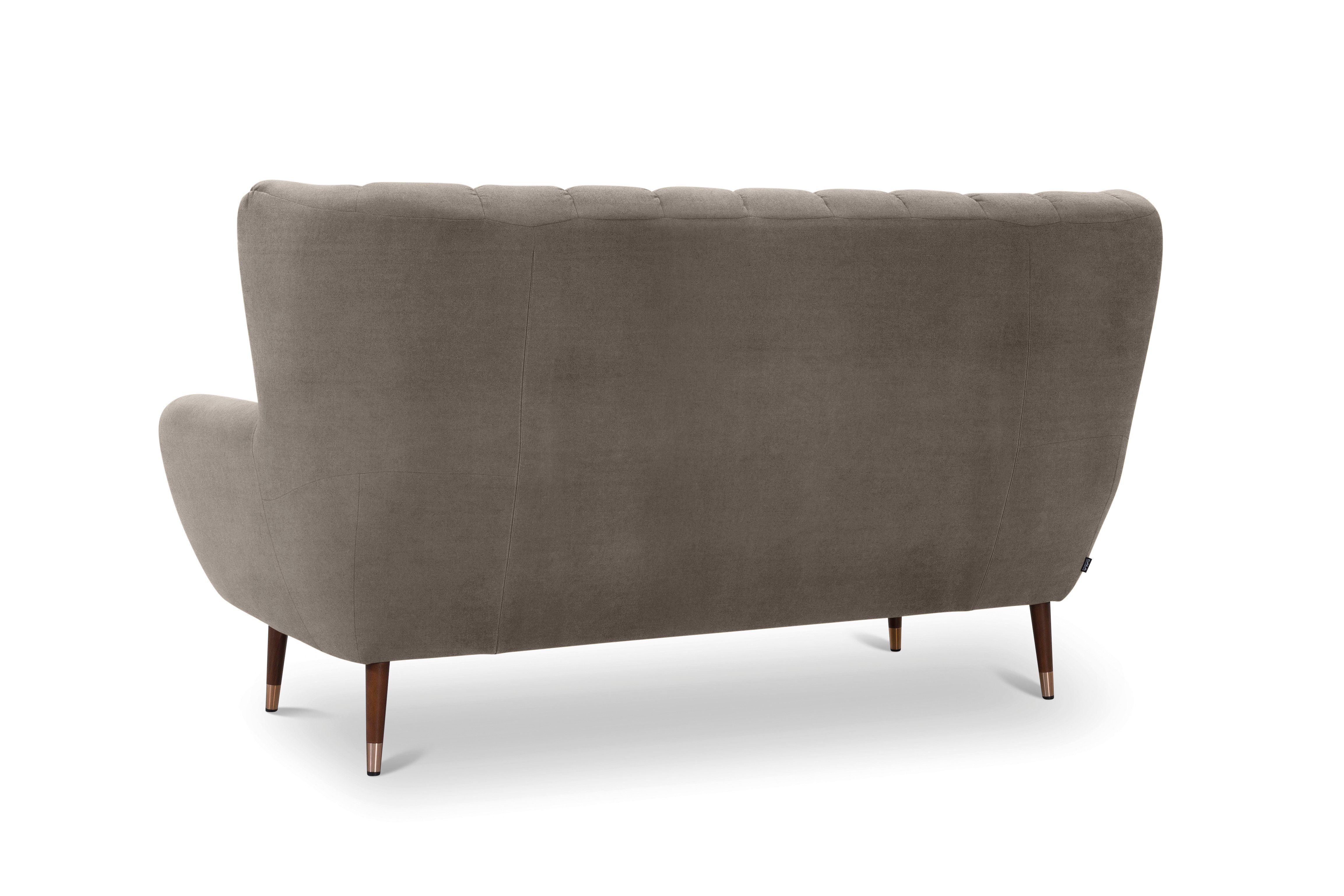 exxpo - sofa fashion 3-zitsbank Polly, comfortabel met hoge rugleuning, hoge poten, oorschelpbank