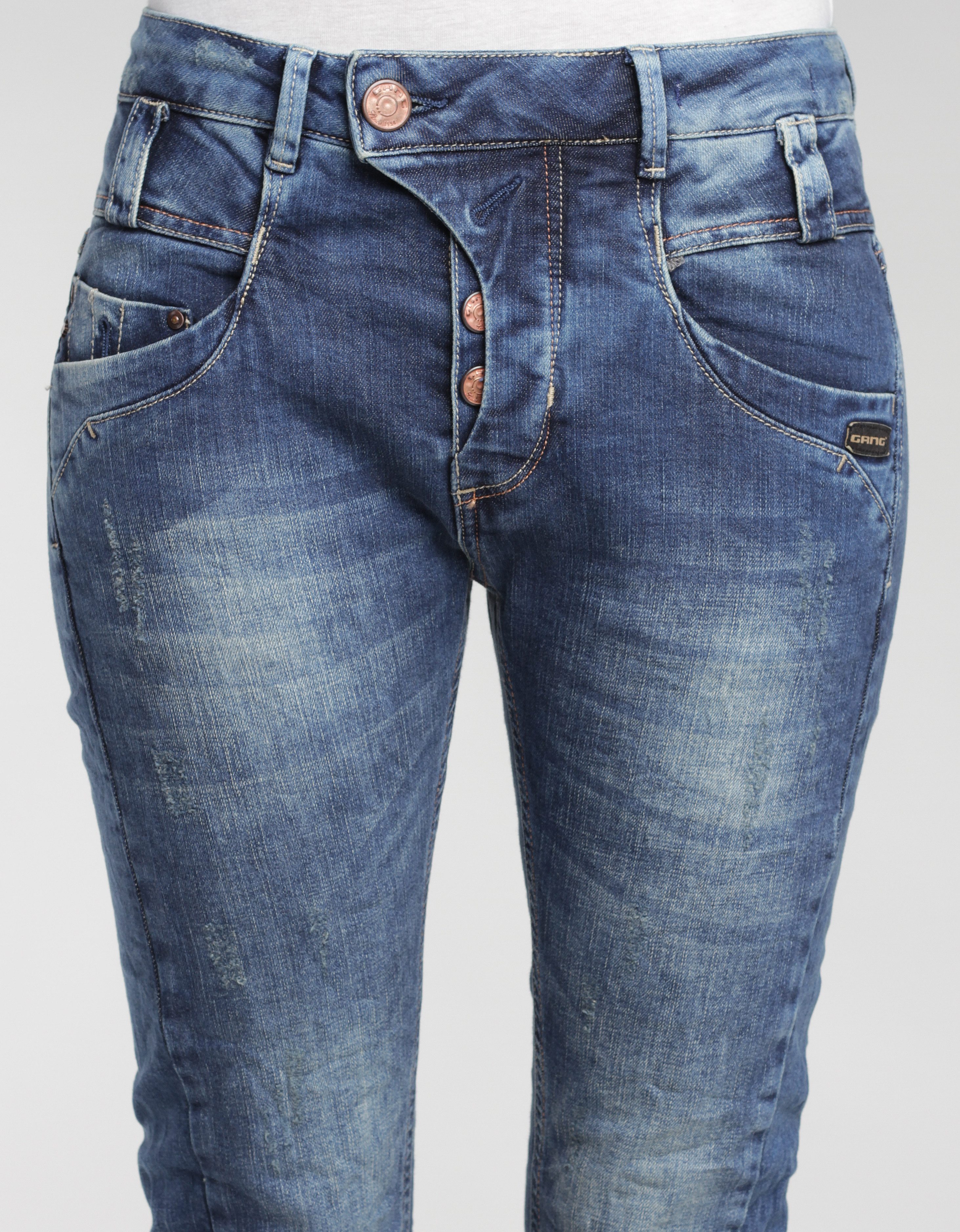 GANG Slim fit jeans 94Marge met bijzondere 4-knoopssluiting