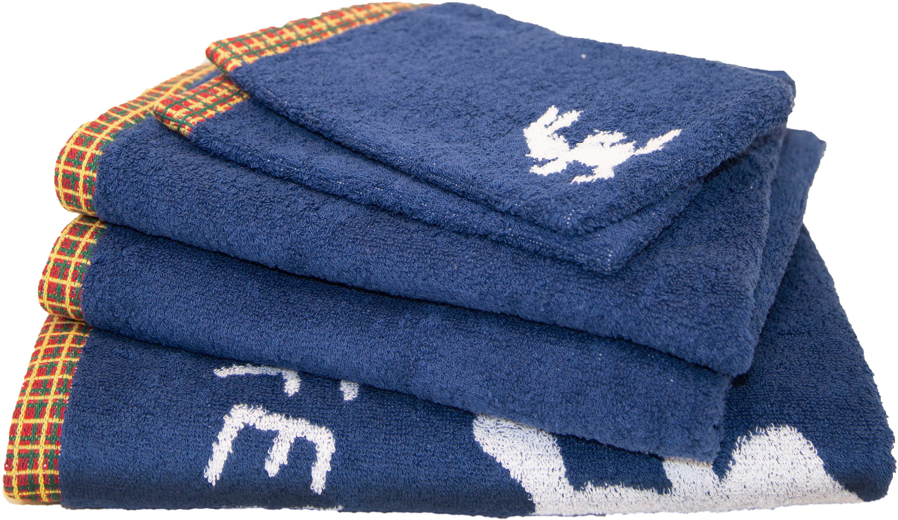 Dyckhoff Handdoekenset Haas Felix Set: 1 douchehanddoek, 2 handdoeken en 2 washandjes (set, 5-delig) handdoeken blauw