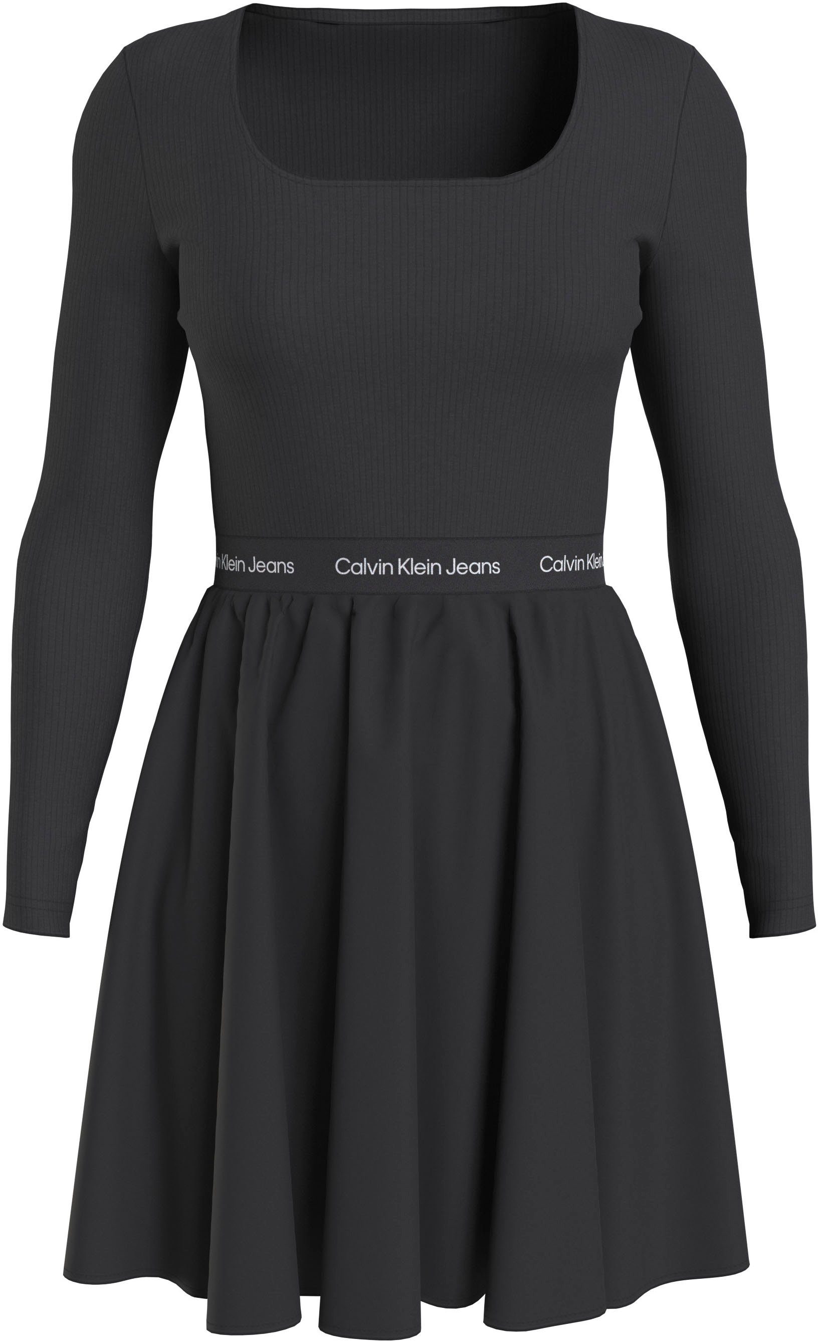Calvin Klein Jeans Plus Skaterjurk PLUS LOGO ELASTIC LS DRESS