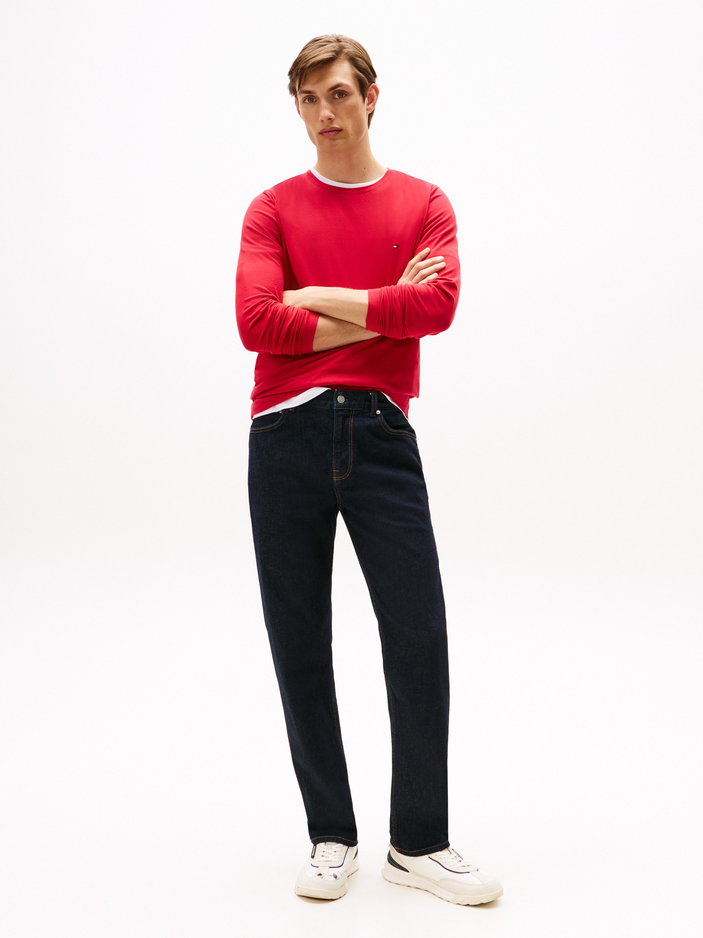 Tommy Hilfiger Shirt met lange mouwen STRETCH SLIM FIT LONG SLEEVE van biologische katoen-stretch