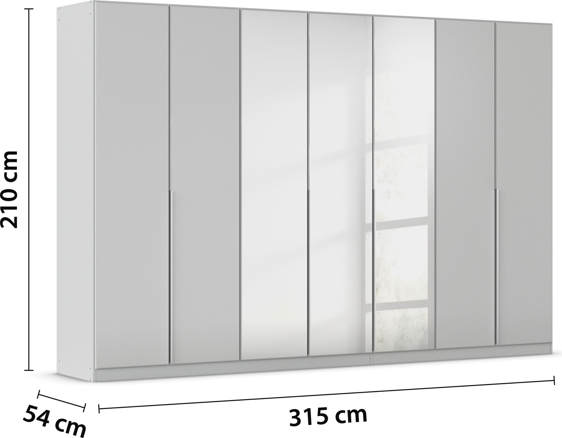 rauch Draaideurkast Kledingkasten kast garderobe AGORDO met glazen front doordachte binnenuitrusting, in 6 breedtes en 2 hoogtes made in germany