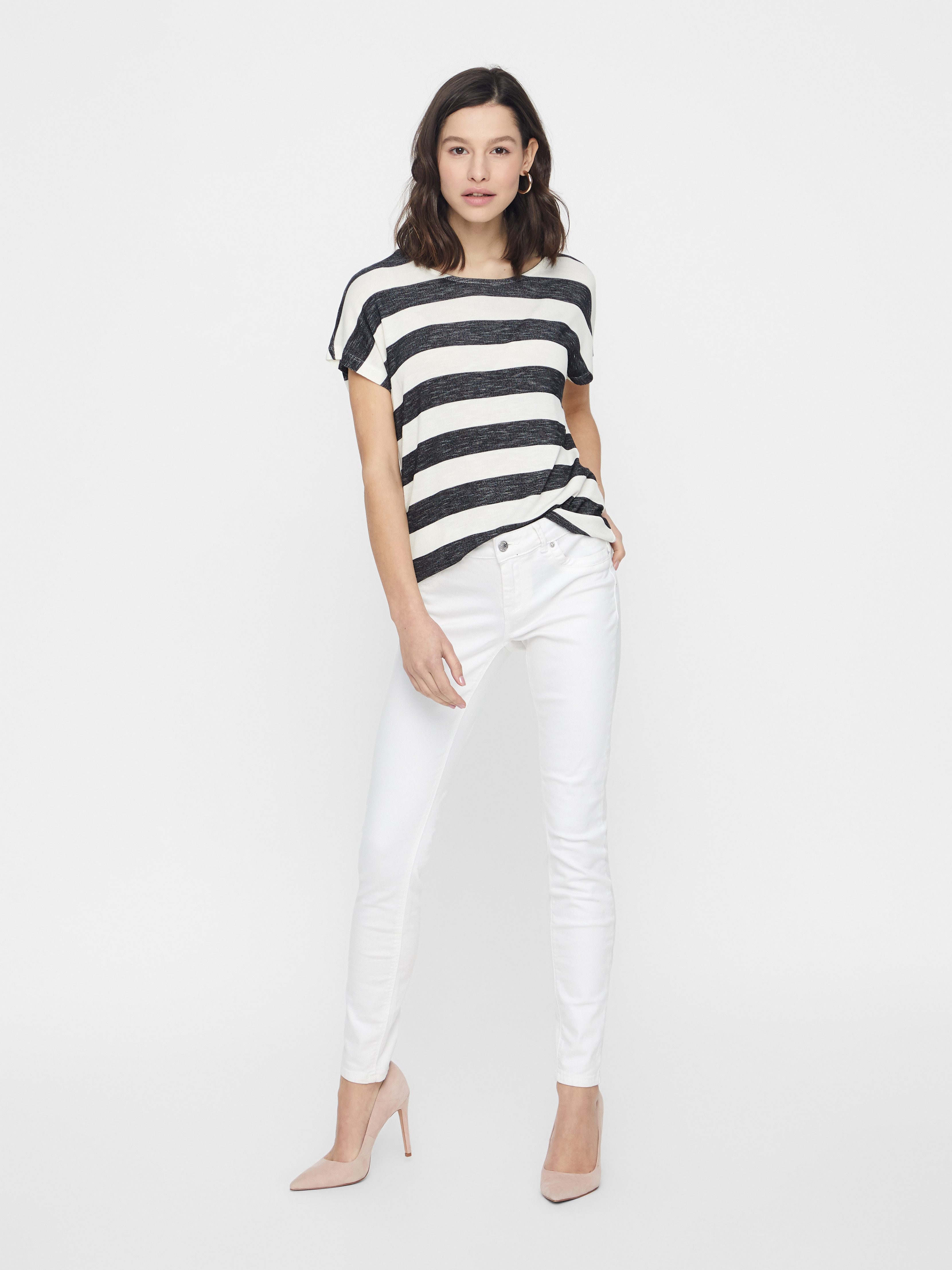 Vero Moda Shirt met korte mouwen VMWIDE STRIPE SL TOP GA JRS NOOS