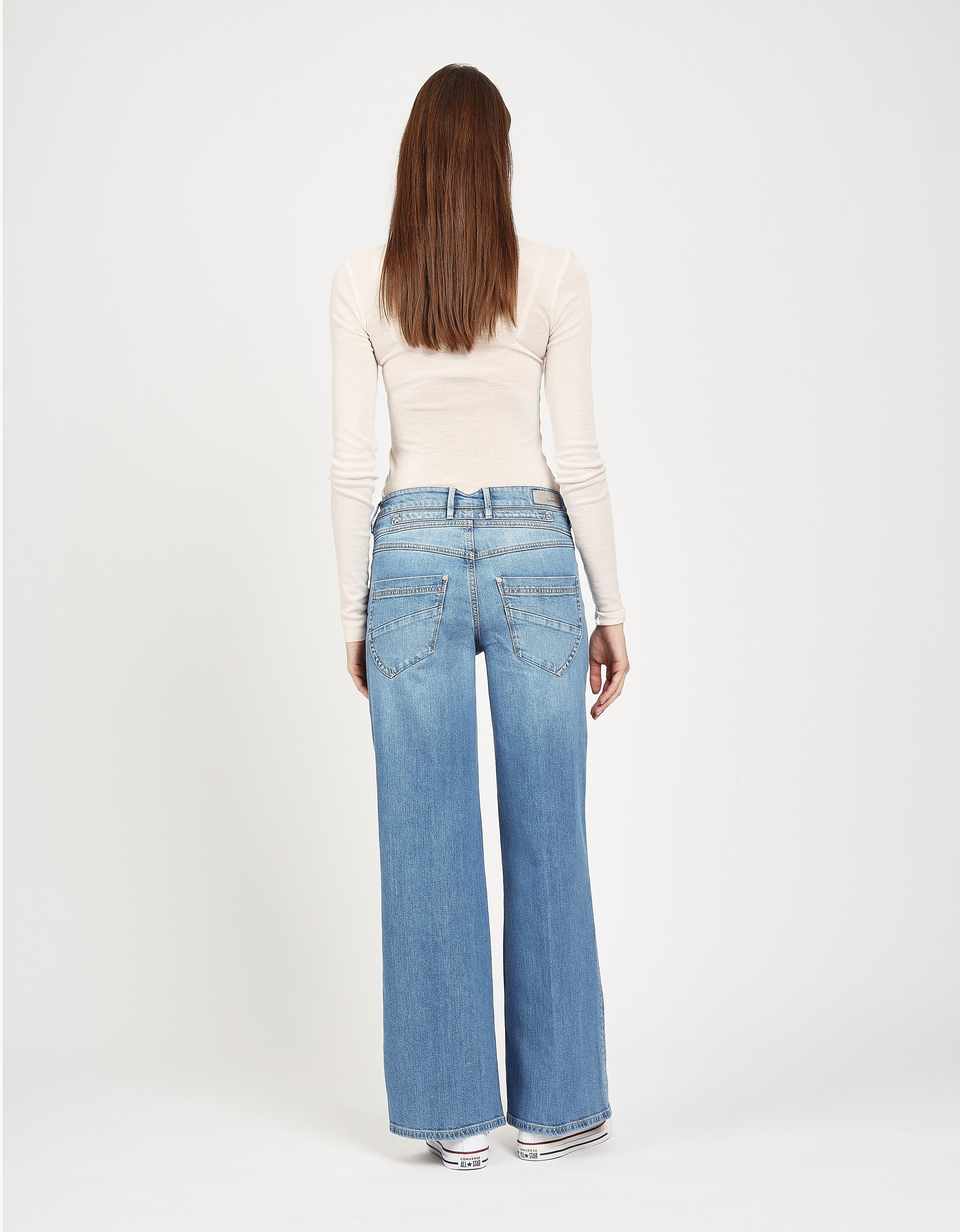 GANG Wijde jeans 94MEDINA WIDE met knoopsluiting