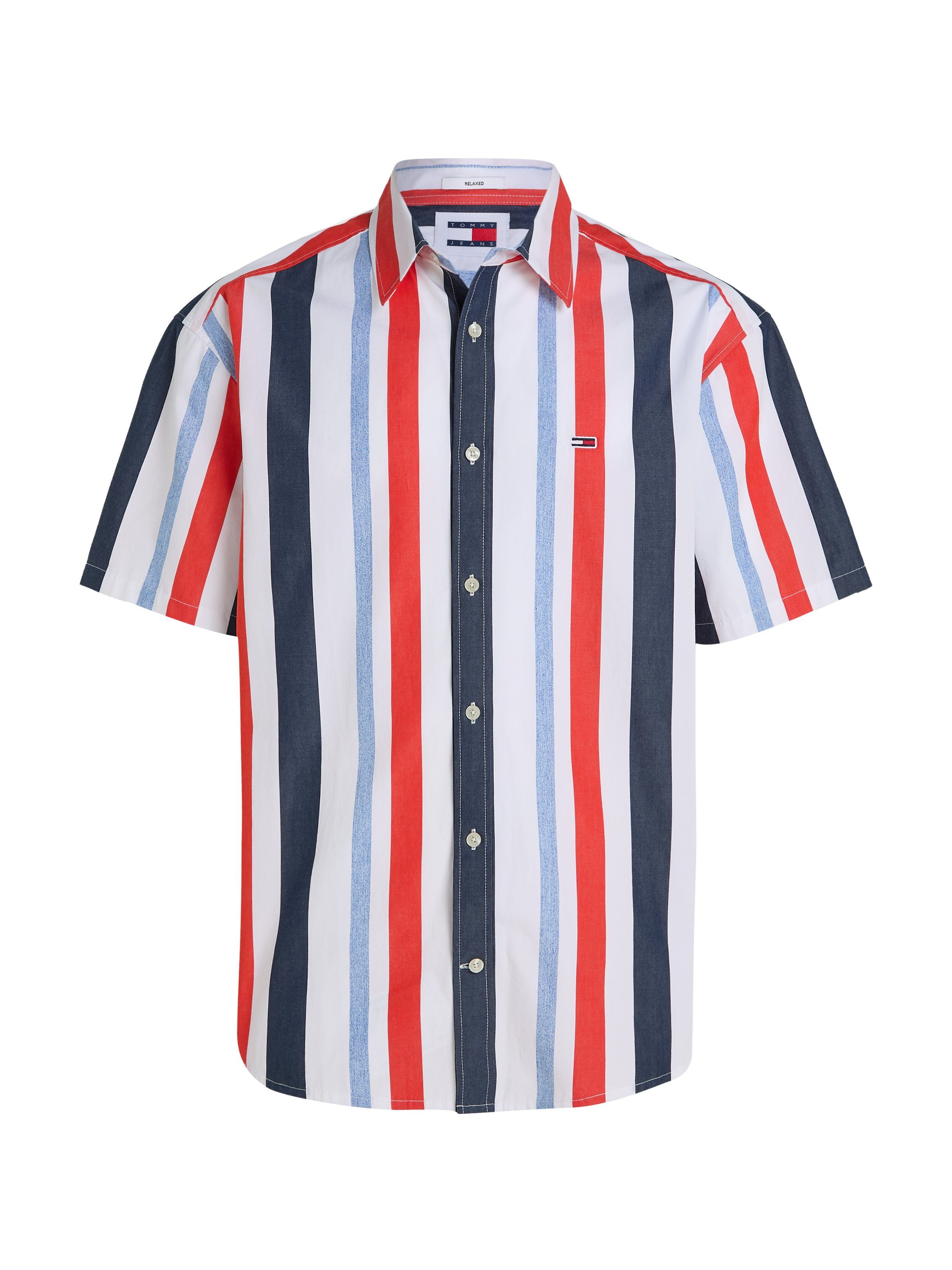 TOMMY JEANS Overhemd met korte mouwen TJM RLX STRIPES SHIRT met veelkleurige strepen