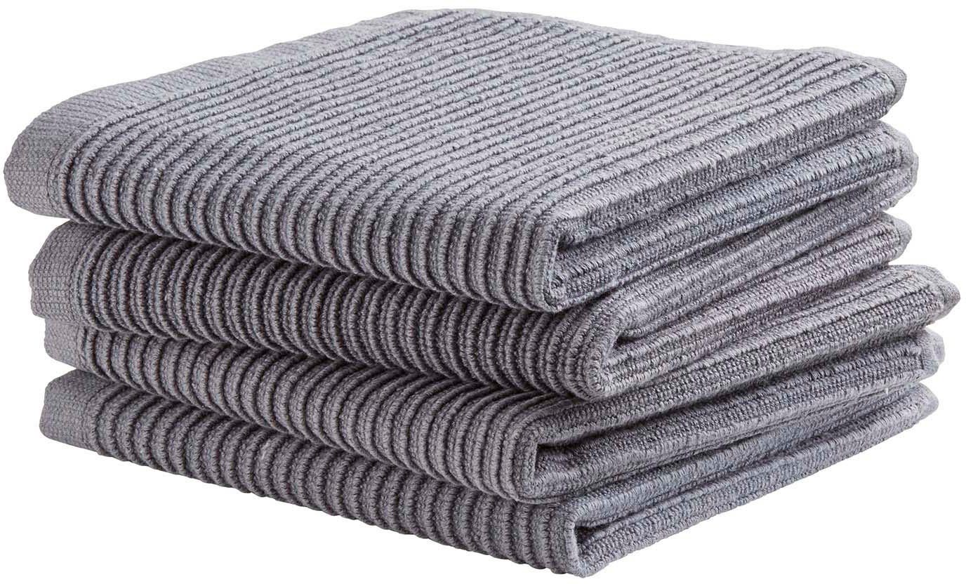 DDDDD Vaatdoek Basic met luxueuze ribstructuur en optimale vochtabsorptie (set, 4-delig)