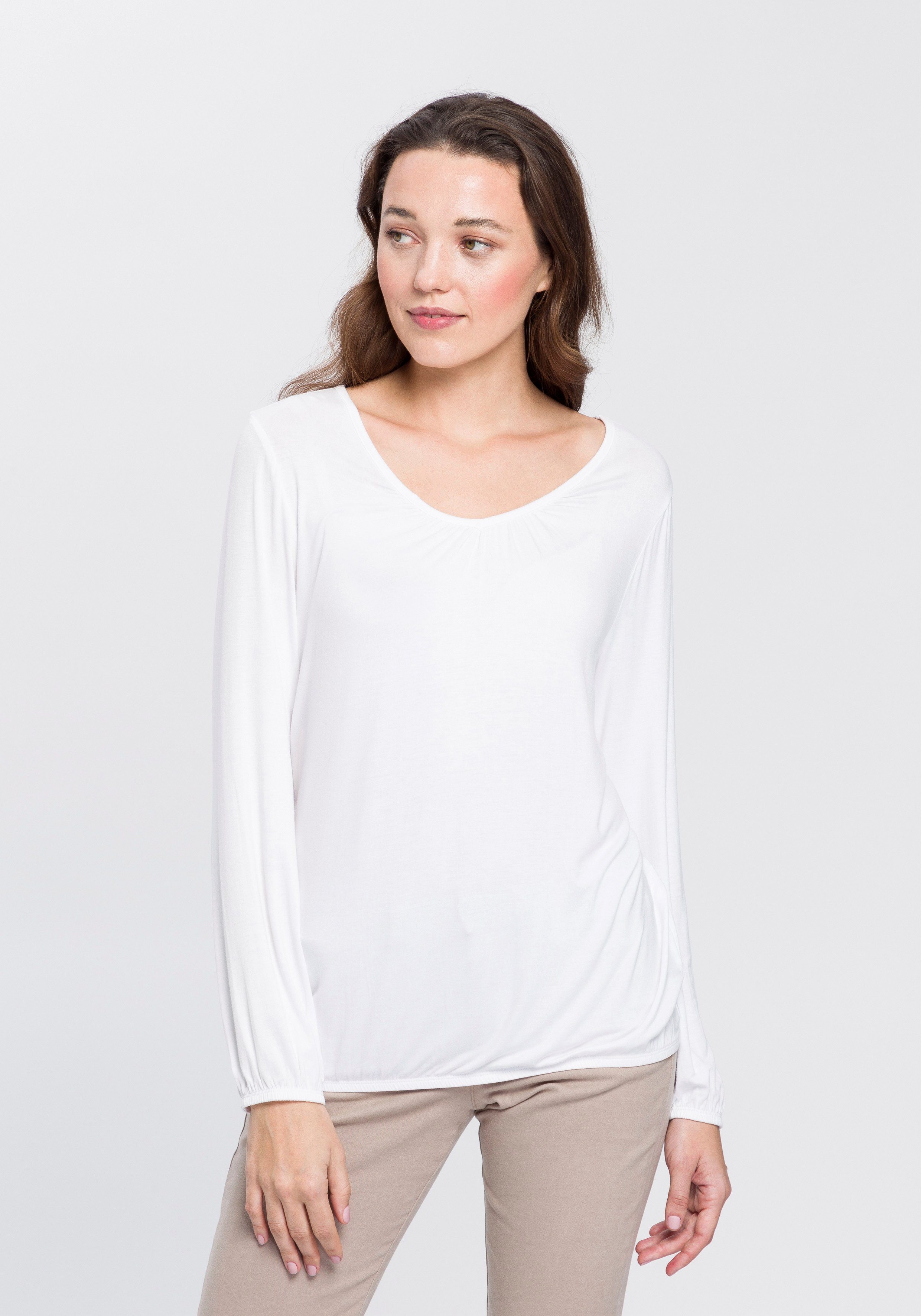 Flashlights Shirt met lange mouwen figuurvolgende snit, van viscosemix (2-delig, Set van 2)