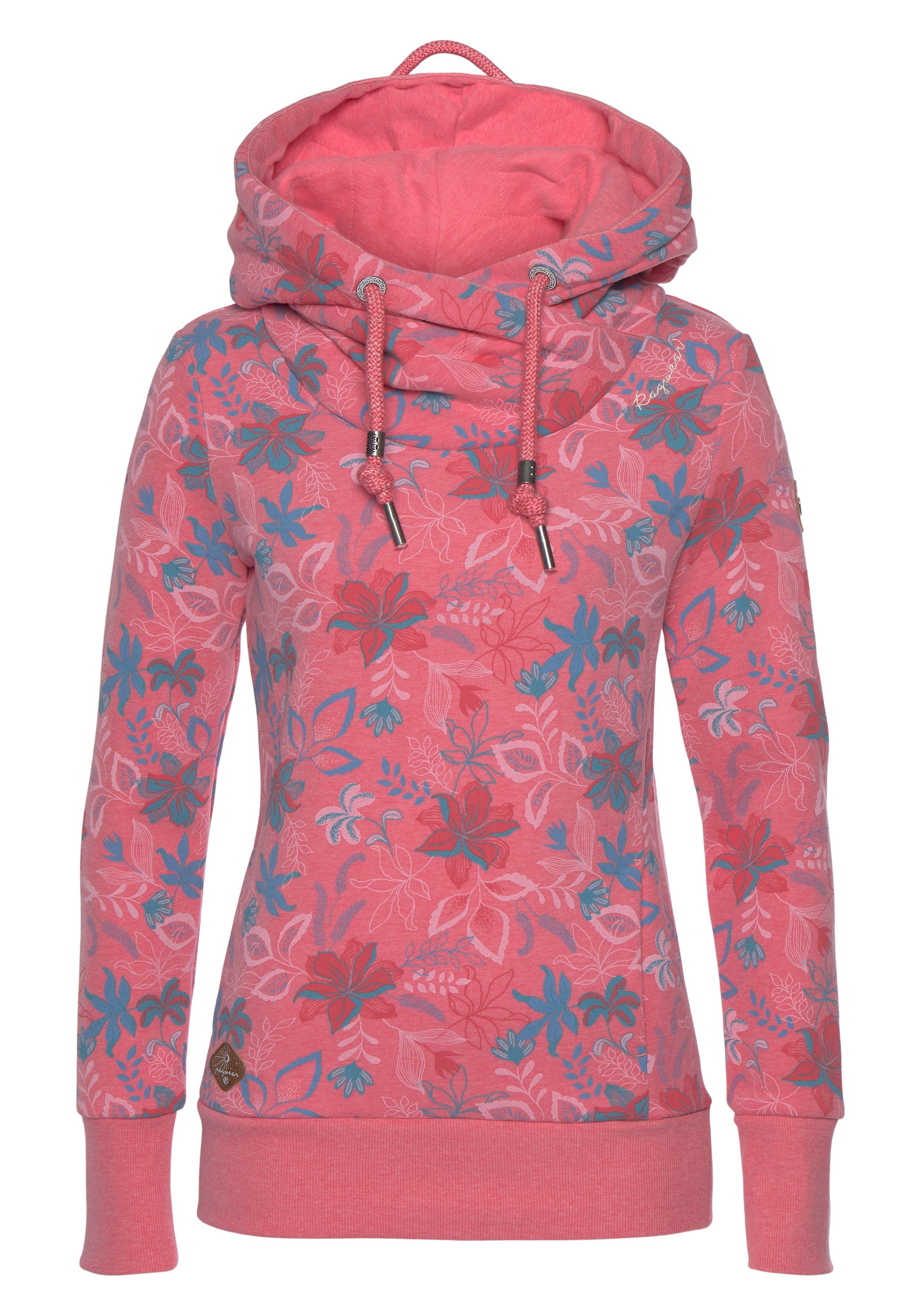 Ragwear Sweater GRIPY FLOWERS O Hoodie met gebloemde print all-over