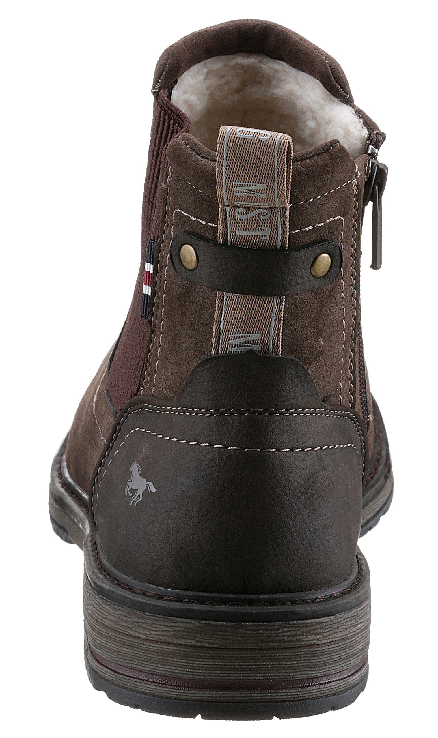 Mustang Shoes Chelsea-boots slip-on boots, ankle boots, block heel, side stretch insert