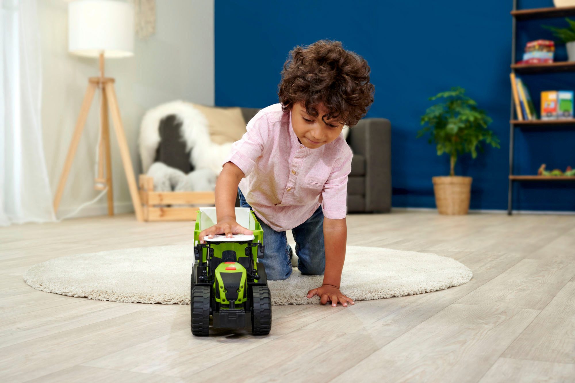 Dickie Toys Speelgoed-tractor CLAAS met hanger met licht en geluid