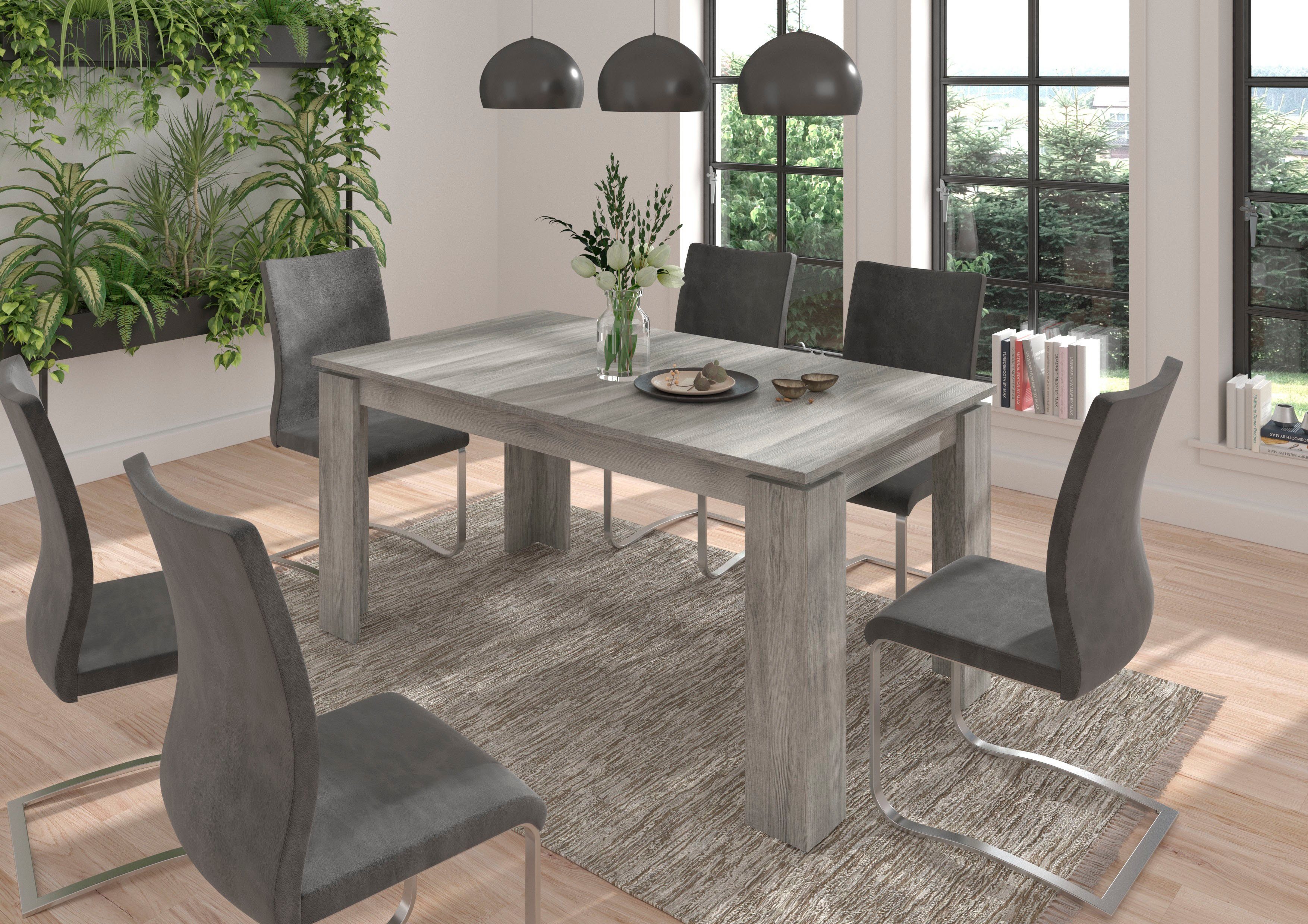 INOSIGN Eettafel Kalmar, rechthoekig, 160 cm uitschuifbaar naar 200 cm, inclusief Inlegplaat